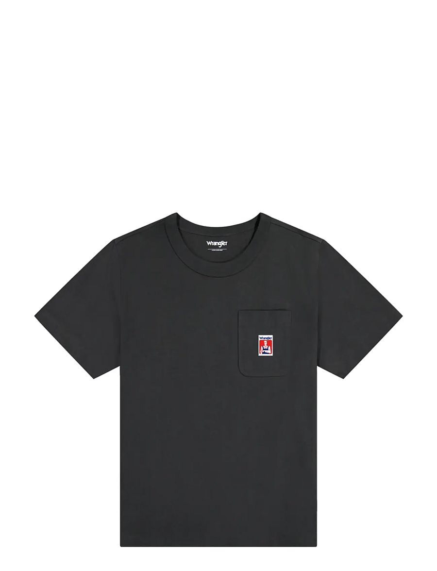 Wrangler - POCKET TEE - kortärmade t-shirts - faded black - 1