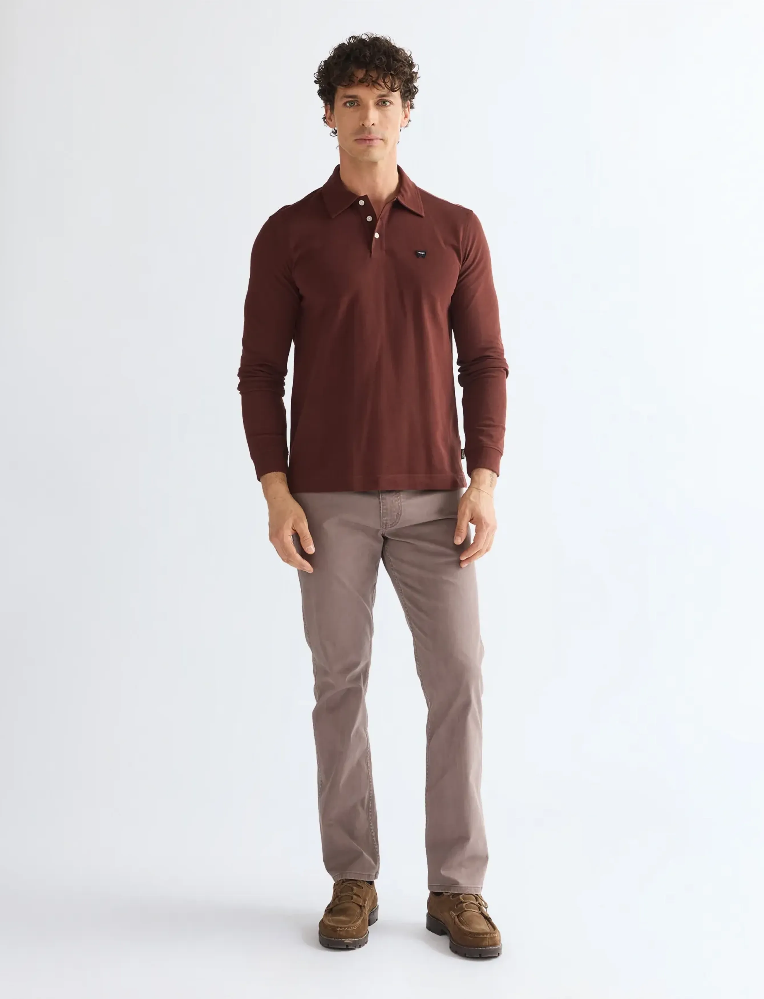 Wrangler - LS POLO SHIRT - madalaimad hinnad - bitter chocolate - 3