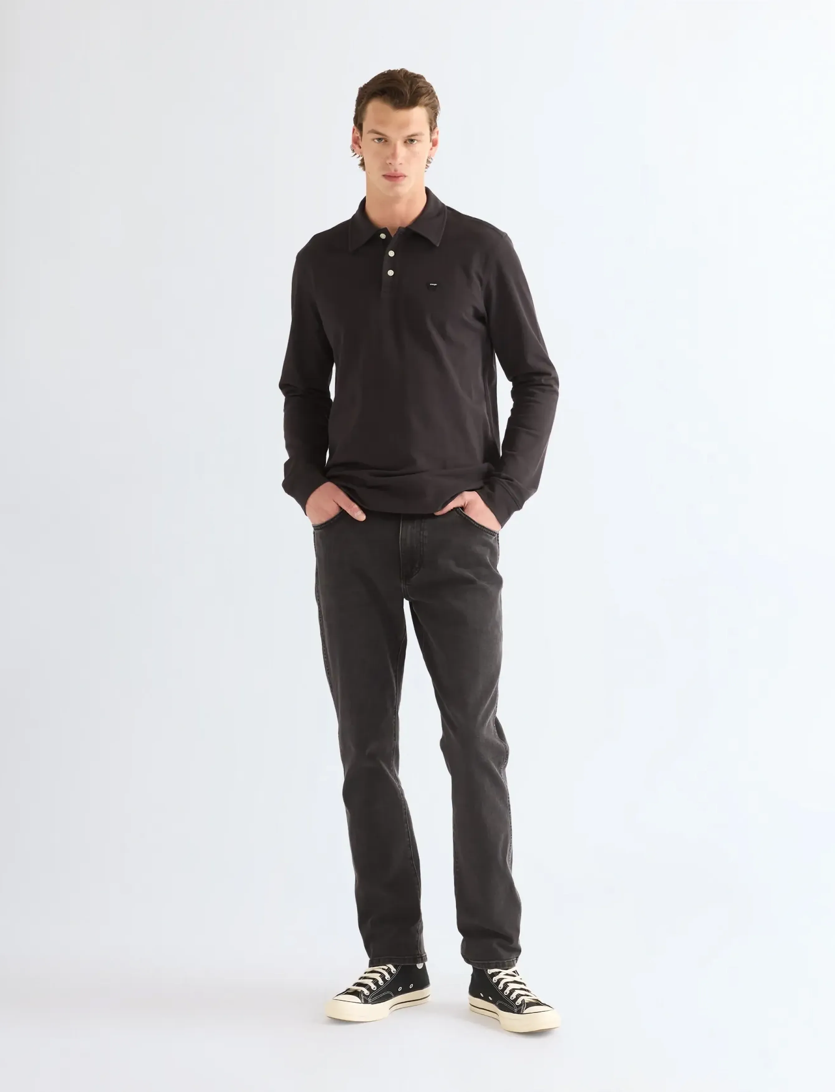 Wrangler - LS POLO SHIRT - madalaimad hinnad - caviar - 3