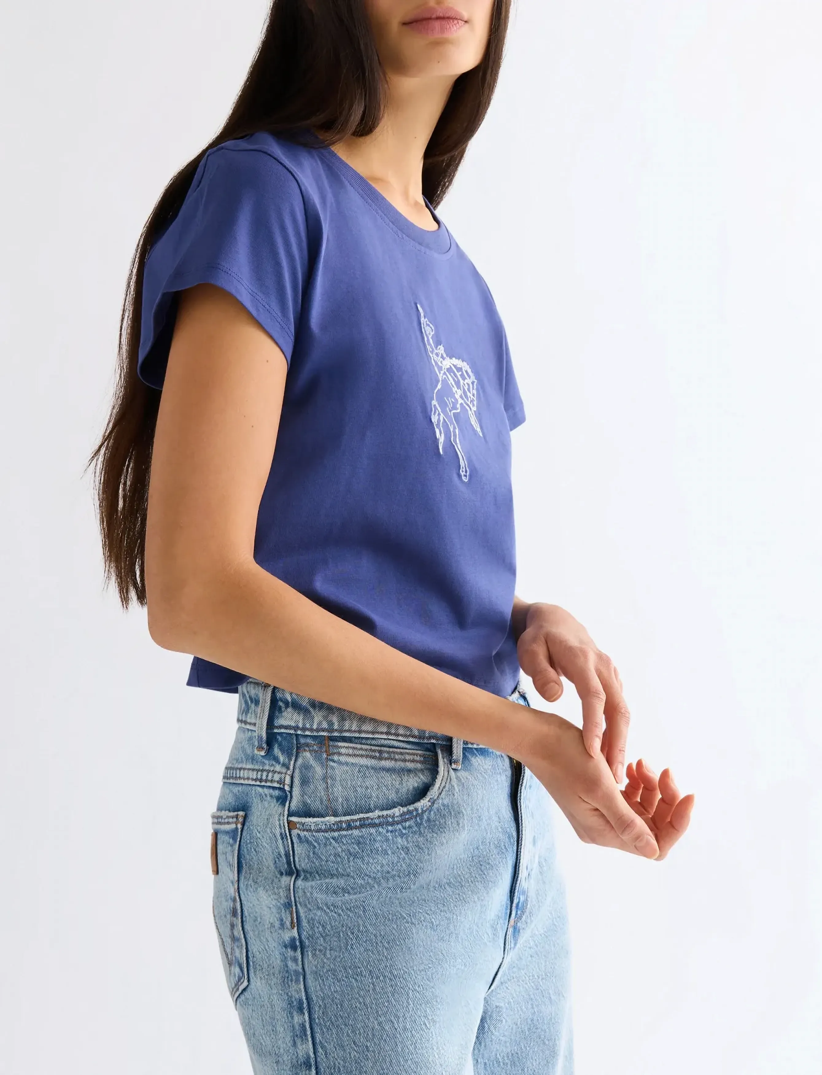 Wrangler - BABY TEE - laveste priser - deep cobalt - 5