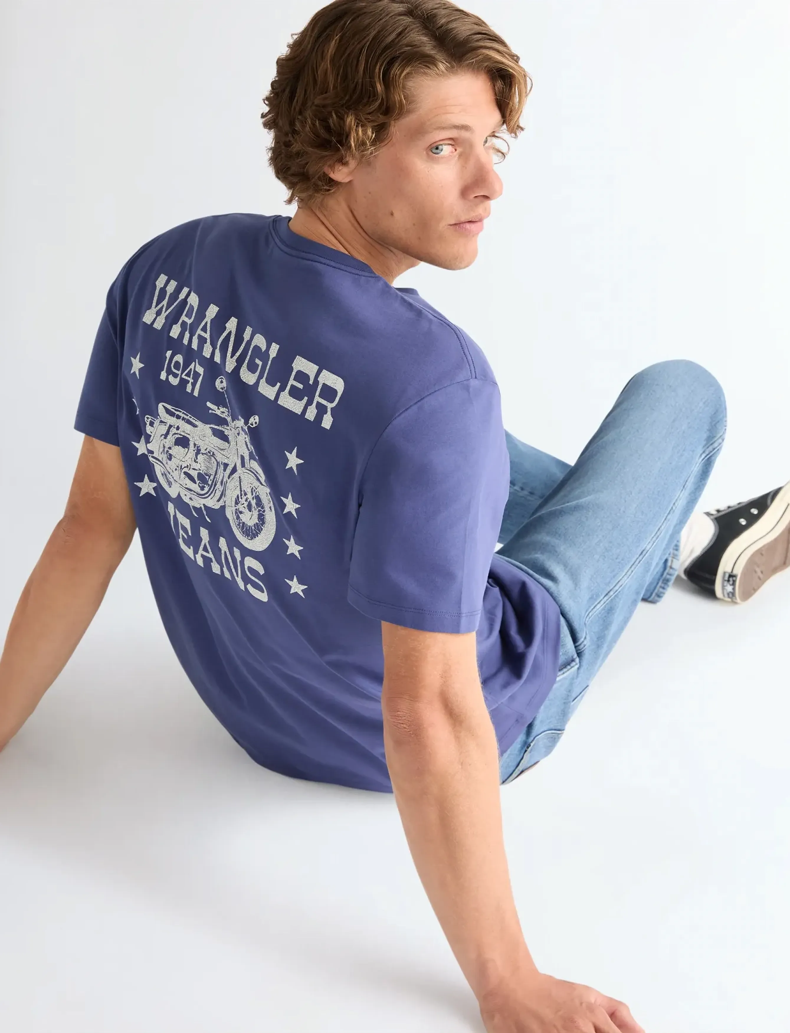 Wrangler - GRAPHIC TEE - die niedrigsten preise - navy - 5
