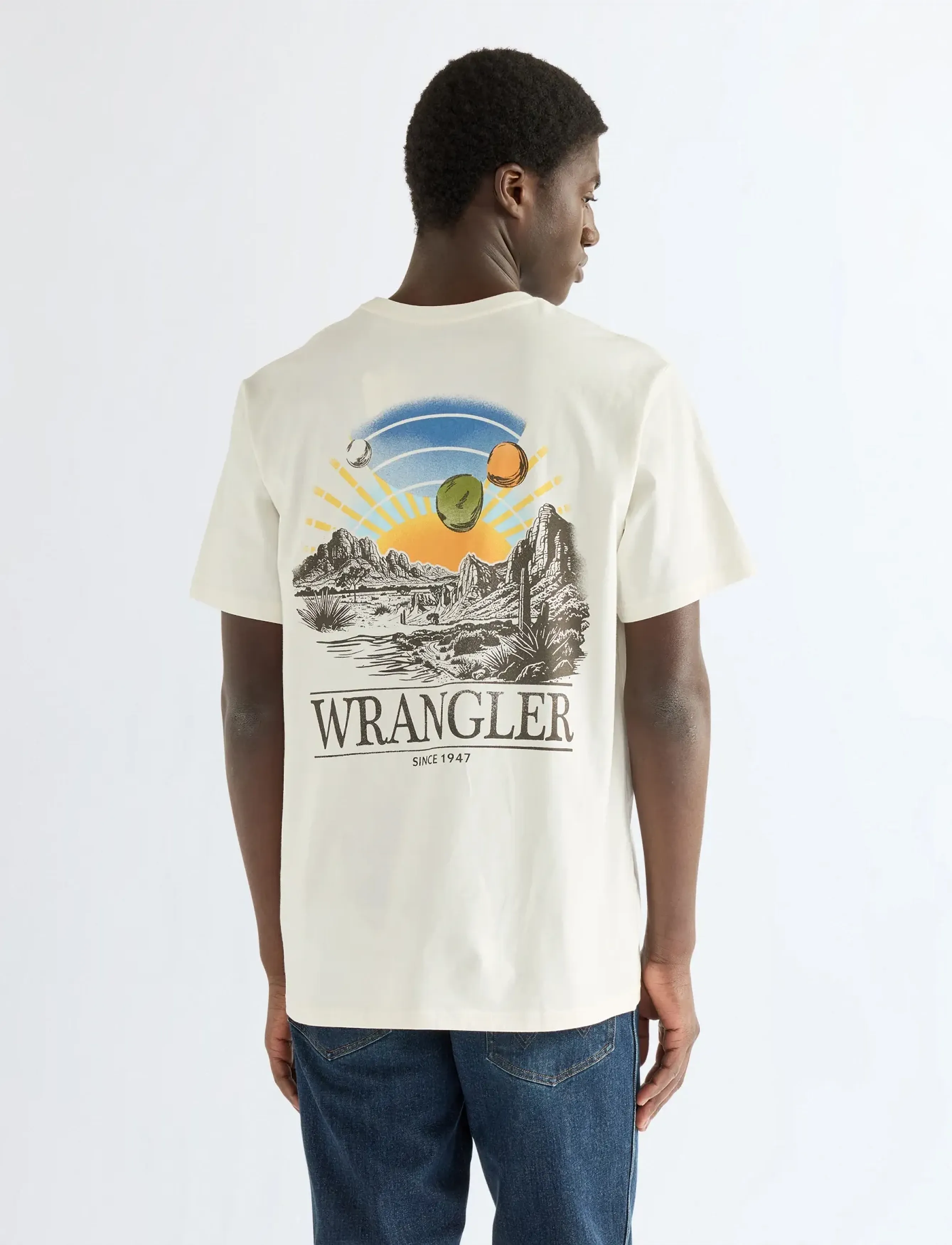 Wrangler - GRAPHIC TEE - sügisesed riided - worn white - 3