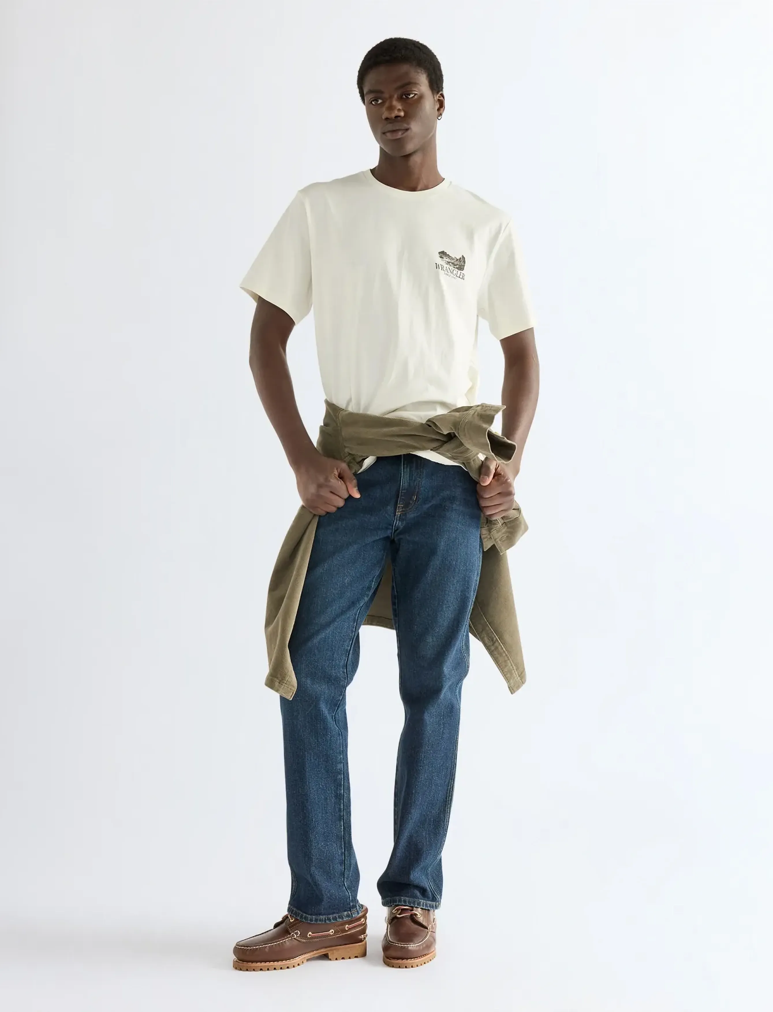 Wrangler - GRAPHIC TEE - sügisesed riided - worn white - 4
