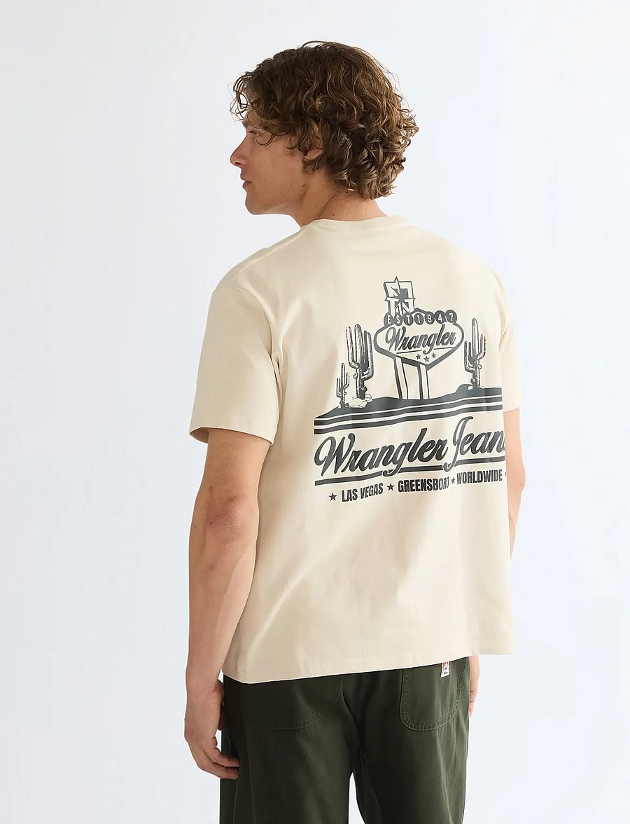 Wrangler - VINTAGE TEE - kortärmade t-shirts - almond milk - 0