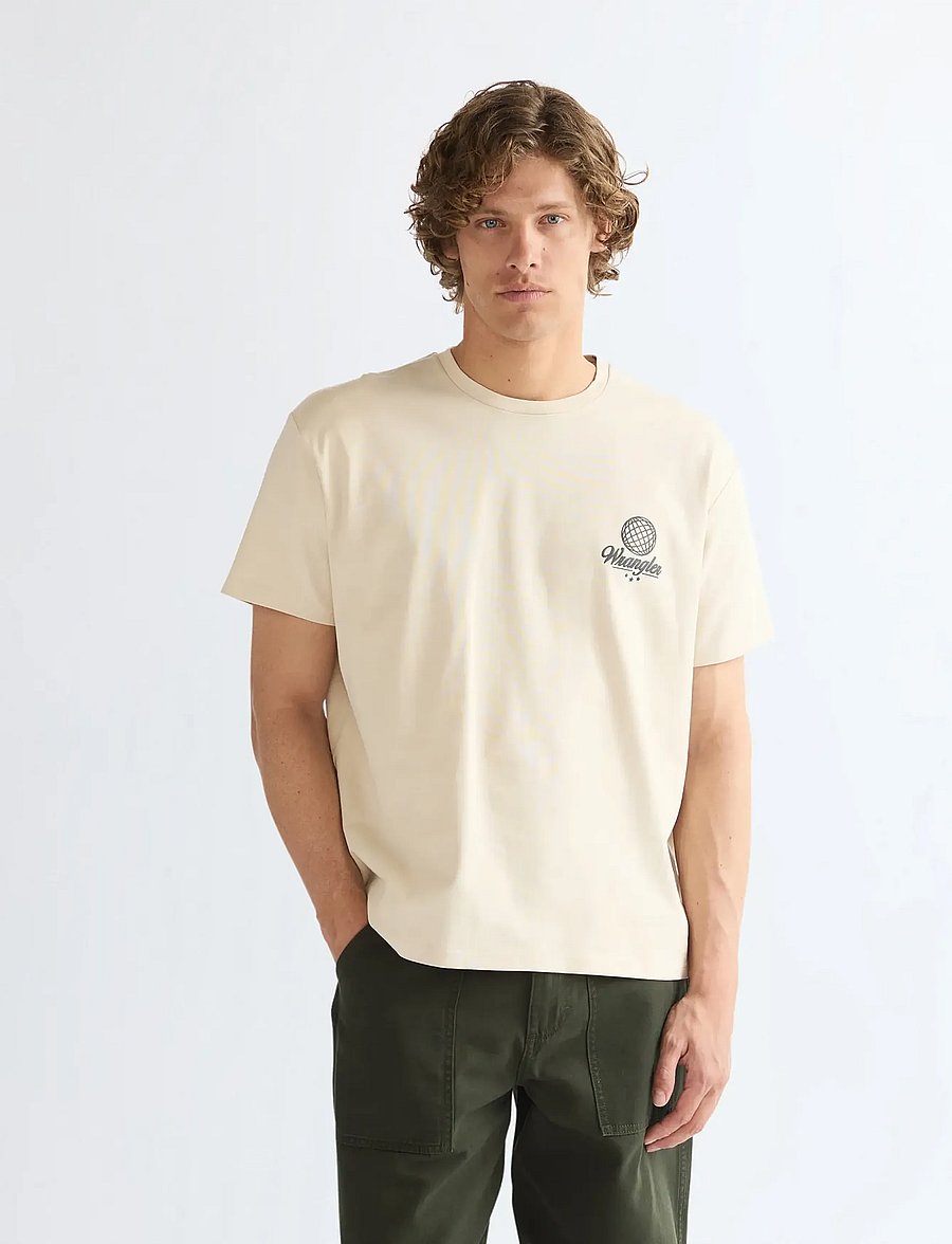 Wrangler - VINTAGE TEE - kortärmade t-shirts - almond milk - 3