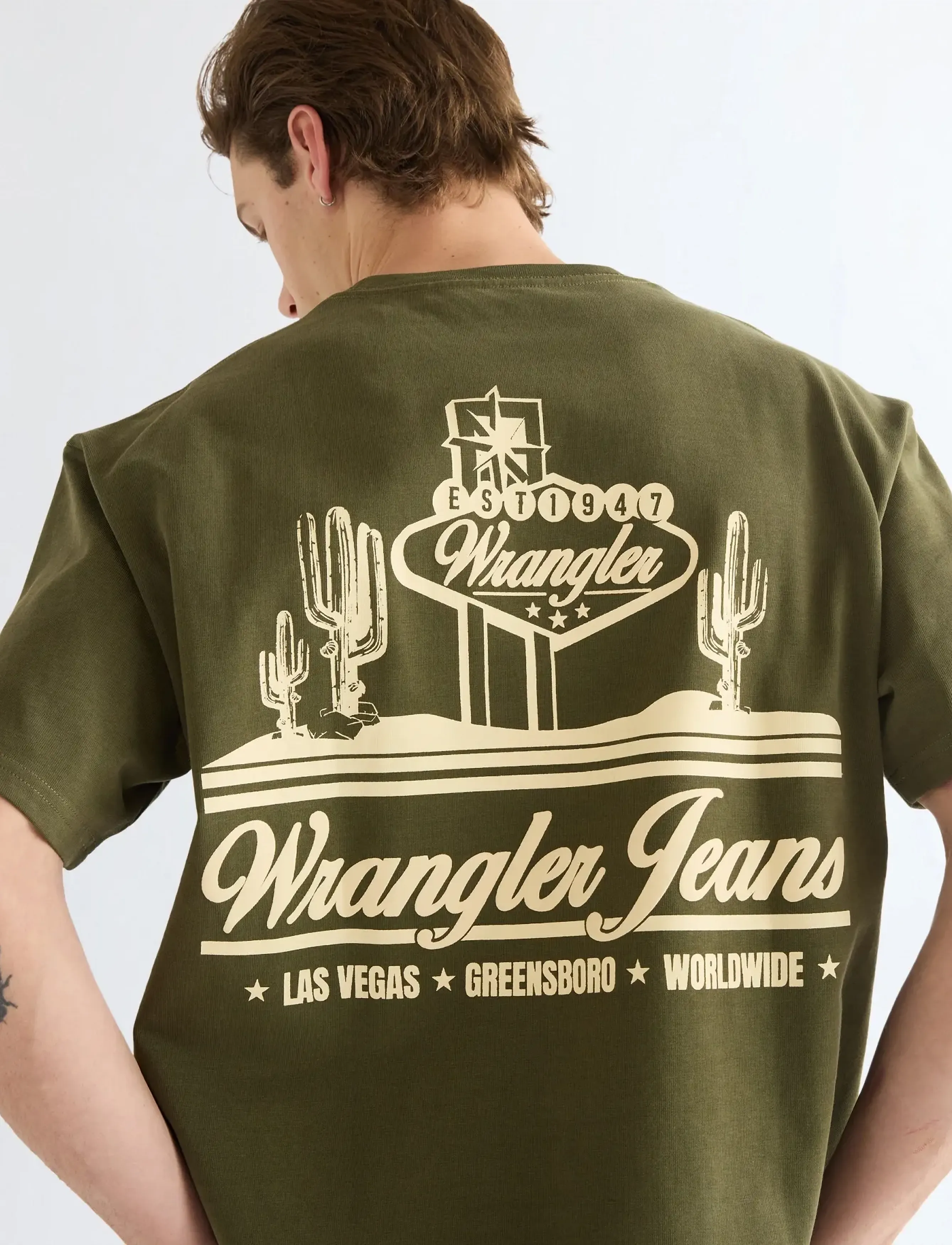Wrangler VINTAGE TEE - Tøj - OLIVE NIGHT / khaki/green