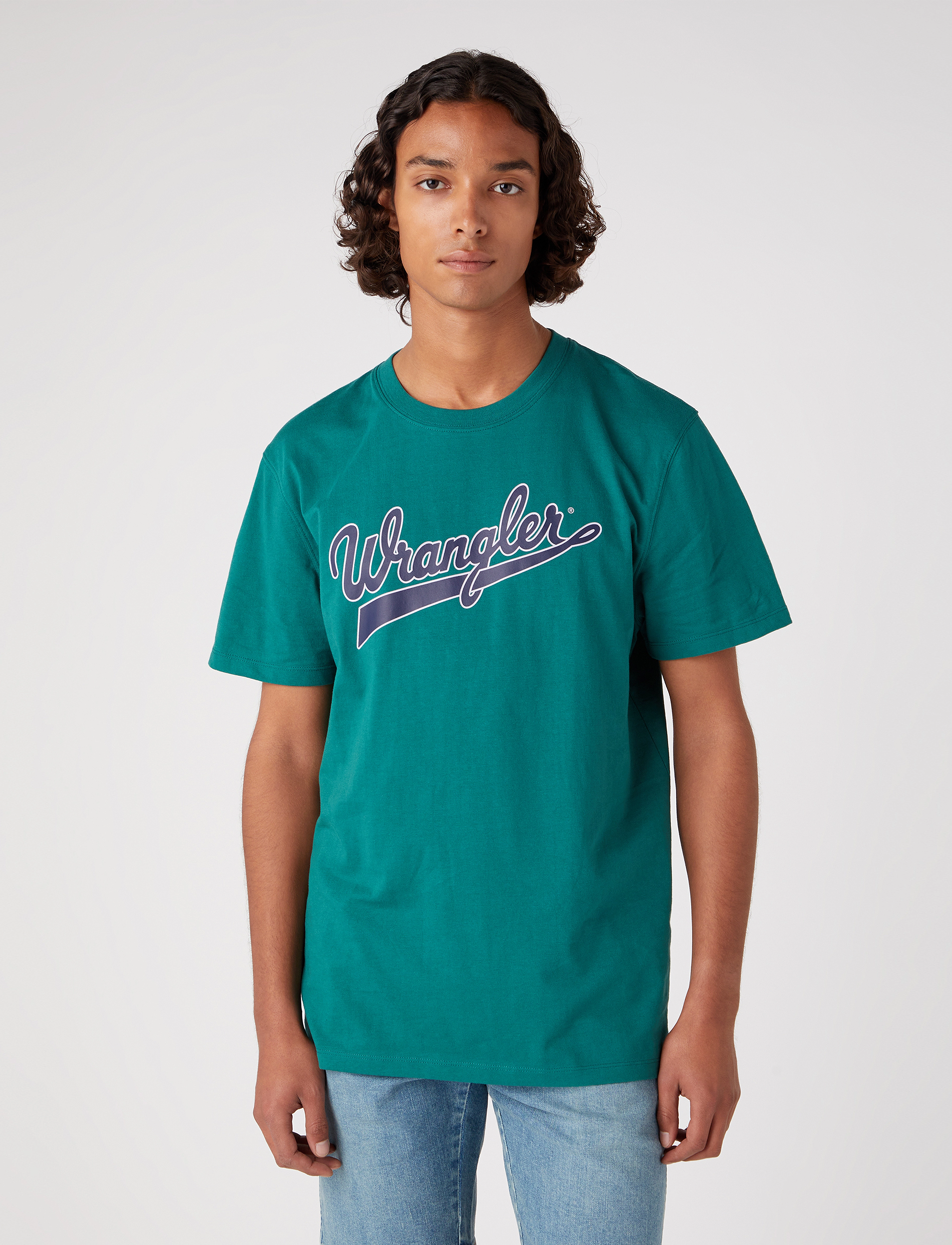 Wrangler - BRANDED TEE - bayberry green - 2