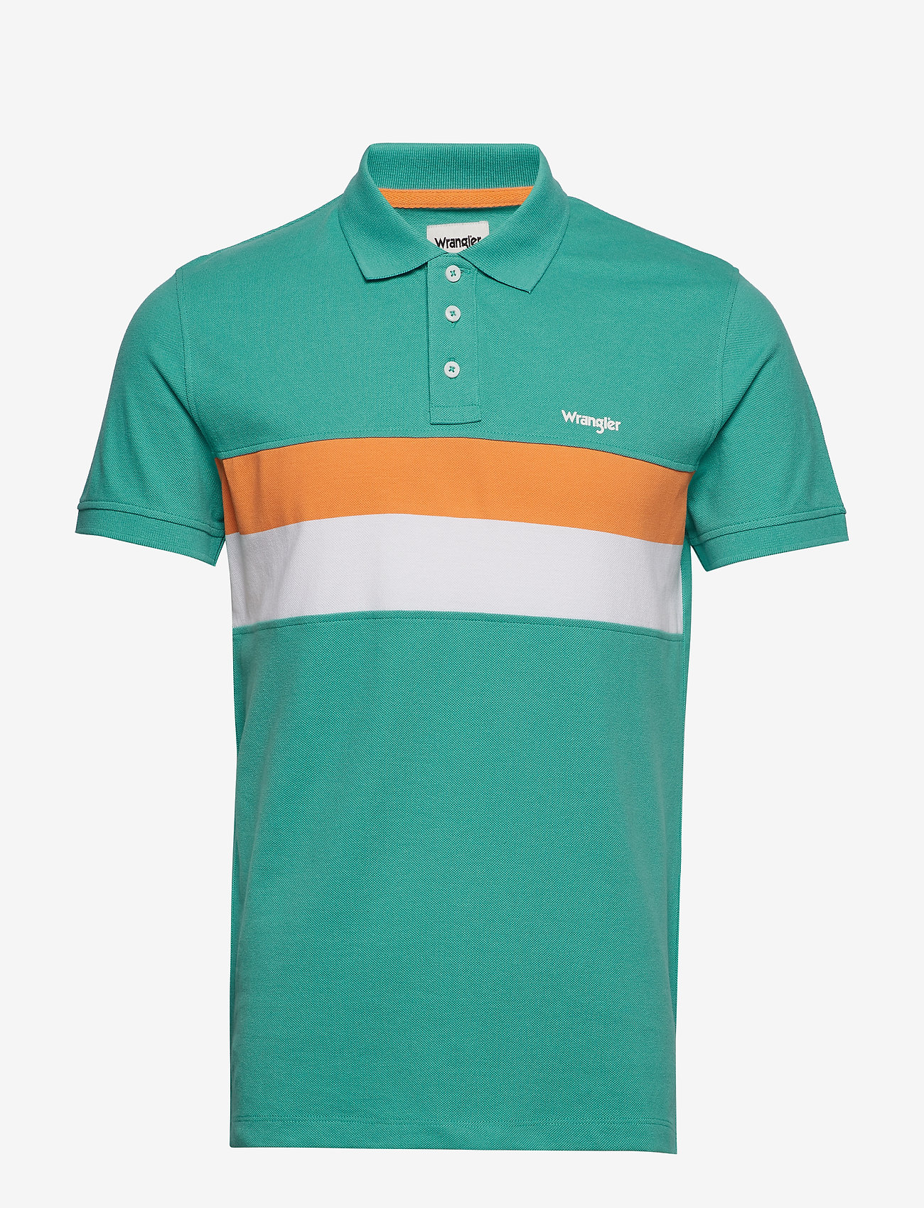 SS STRIPE POLO - LAGOON