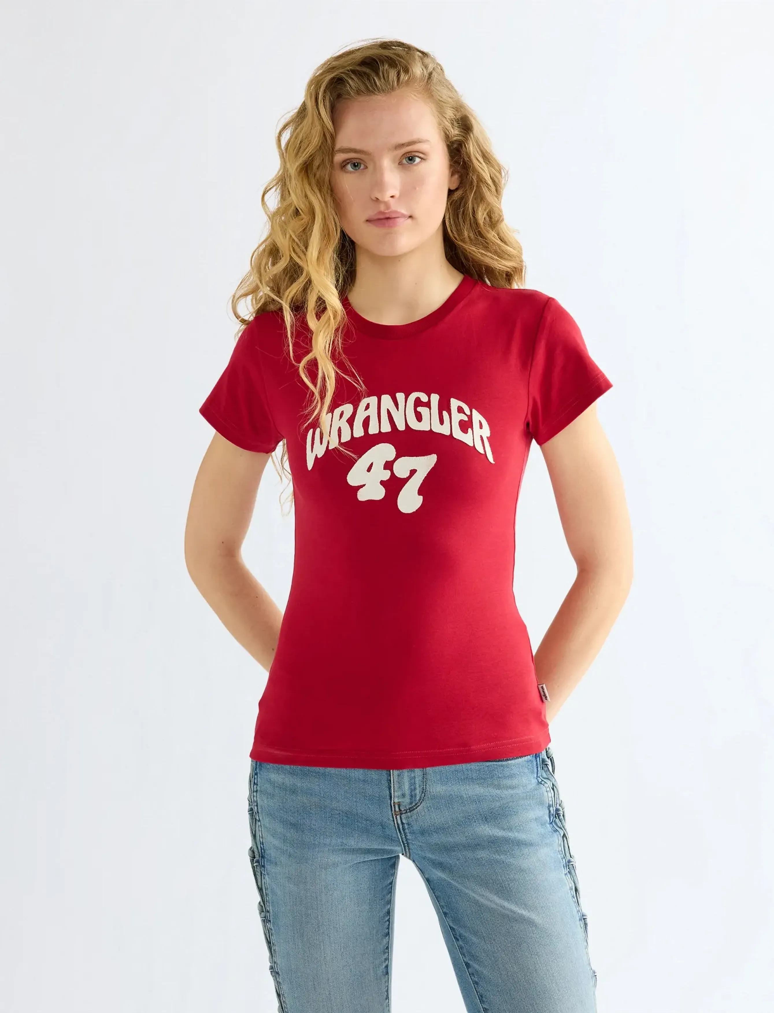 Wrangler SHRUNKEN BAND TEE - T-shirts & Toppe - CHILI PEPPER / red