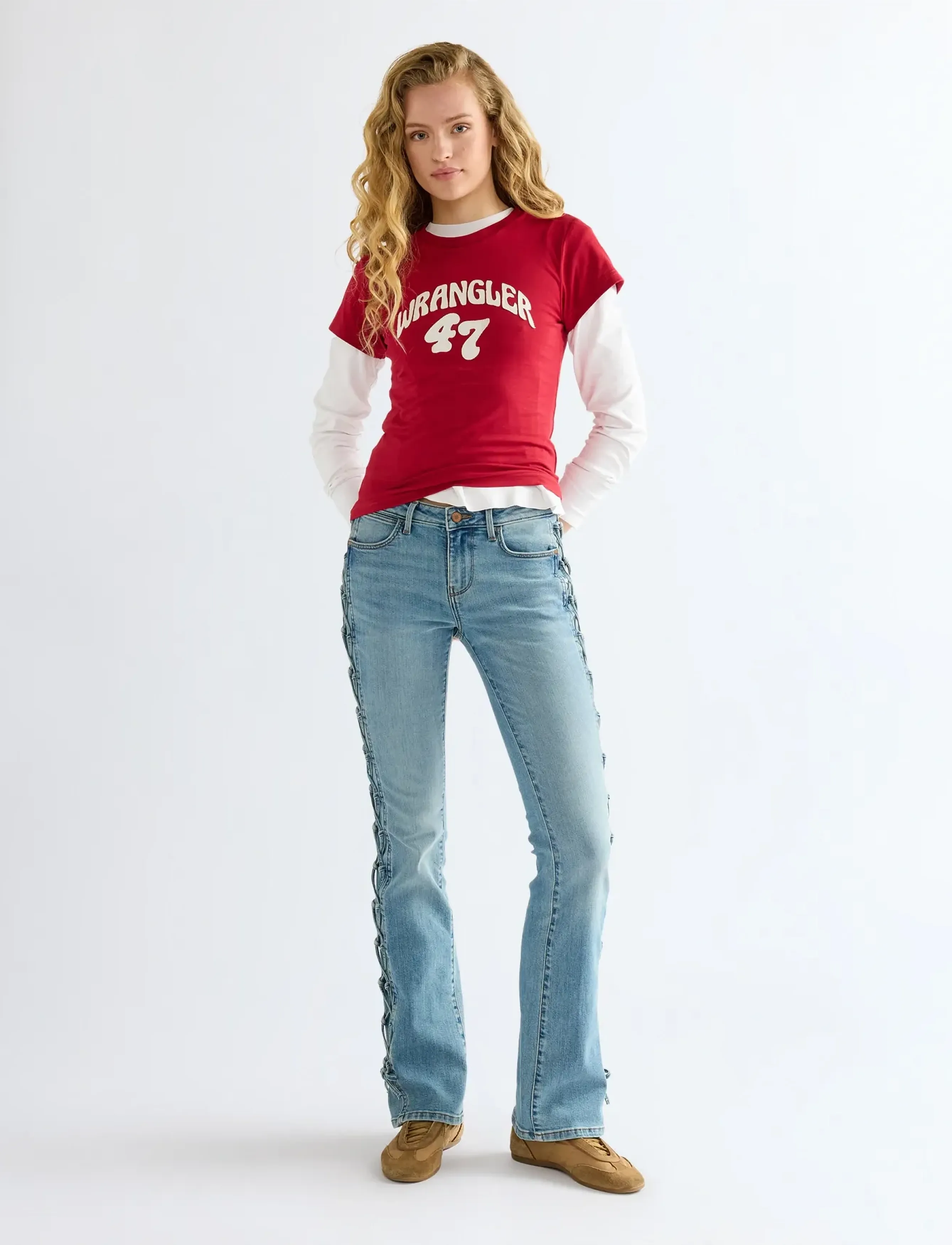 Wrangler - SHRUNKEN BAND TEE - t-shirts - chili pepper - 3