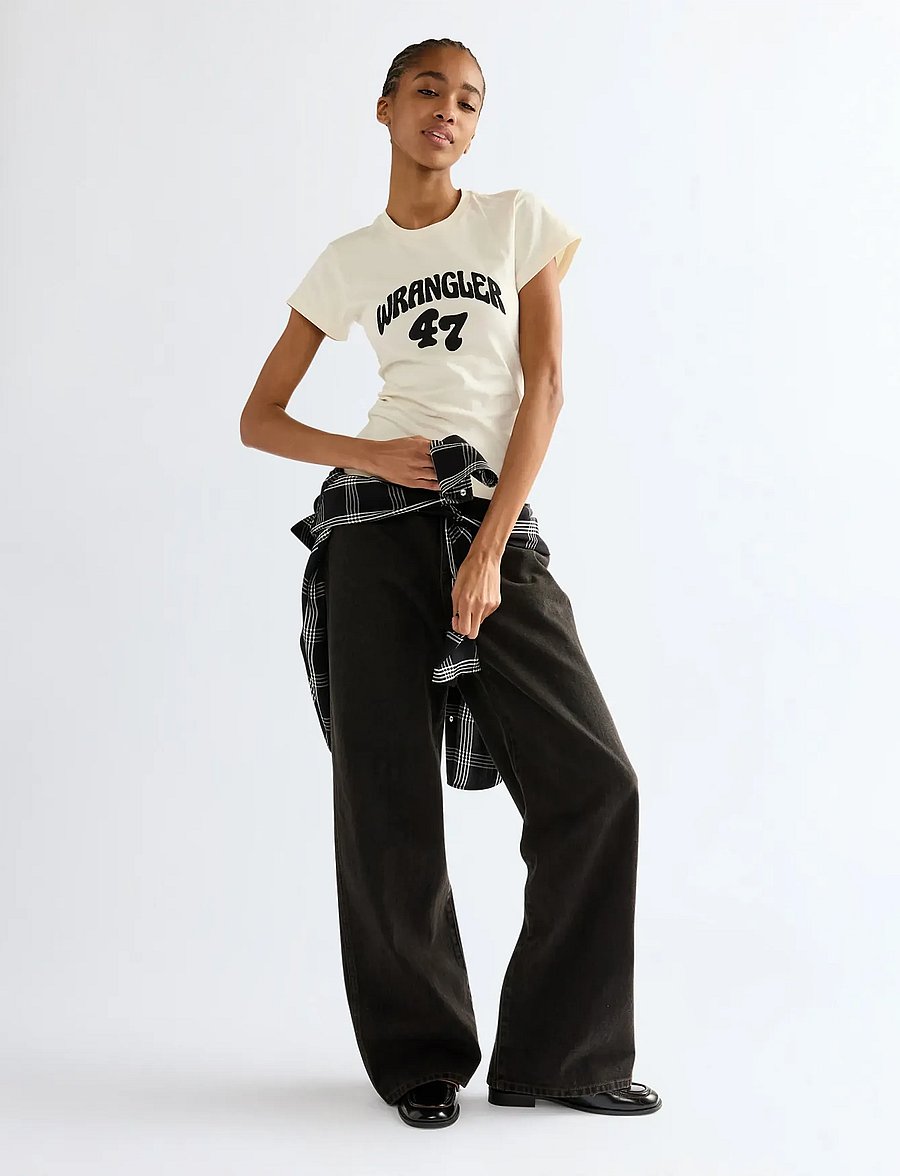 Wrangler - SHRUNKEN BAND TEE - t-shirts - egret - 3