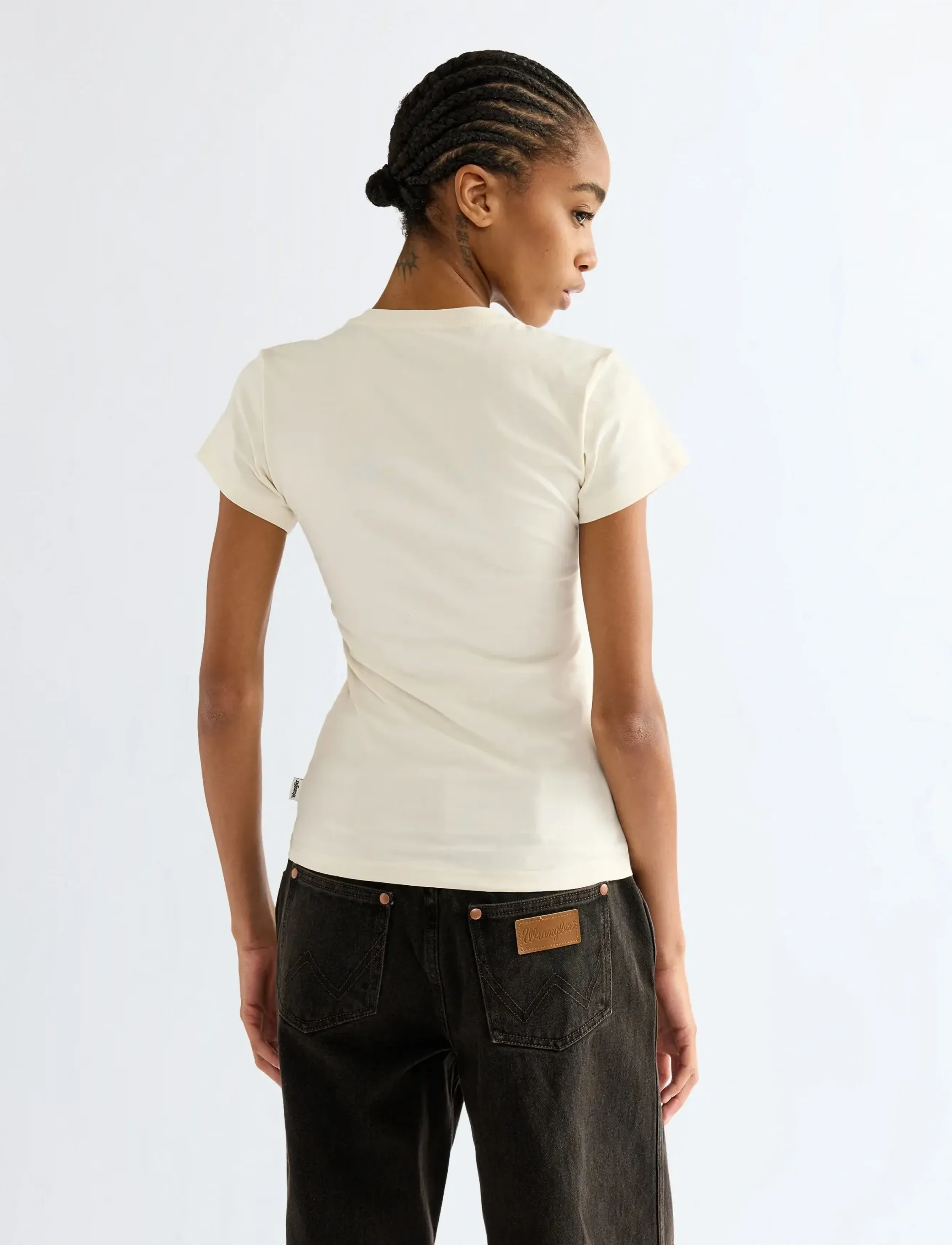 Wrangler - SHRUNKEN BAND TEE - t-shirts - egret - 4