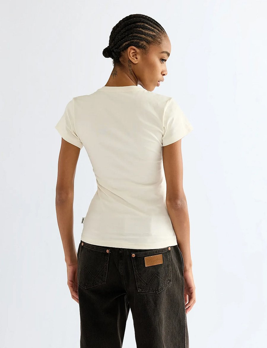 Wrangler - SHRUNKEN BAND TEE - t-shirts - egret - 4