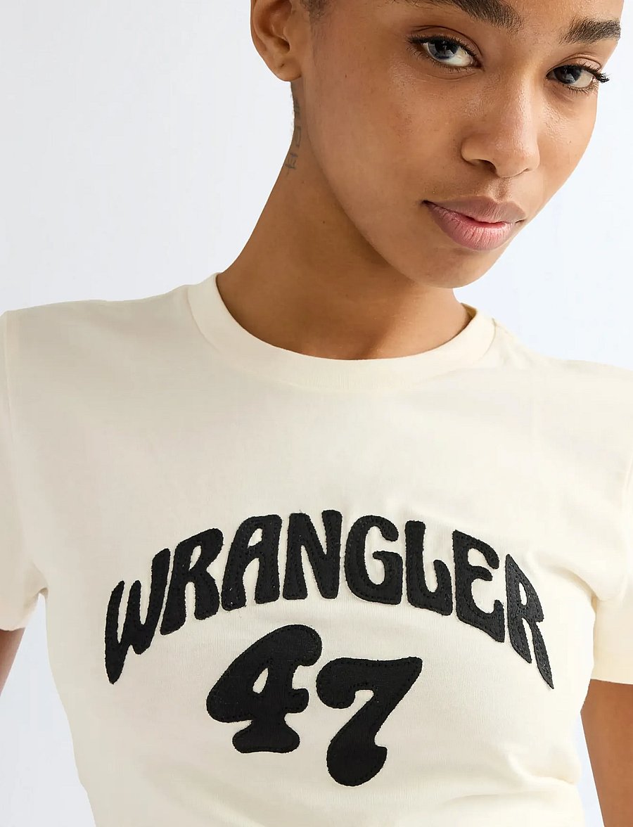 Wrangler - SHRUNKEN BAND TEE - t-shirts - egret - 5
