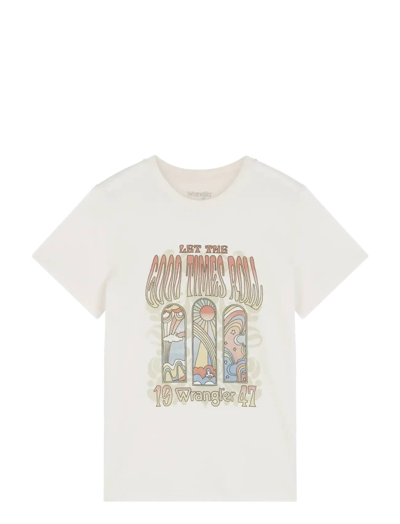 Wrangler SHRUNKEN BAND TEE - T-särgid ja alussärgid - WORN WHITE / cream