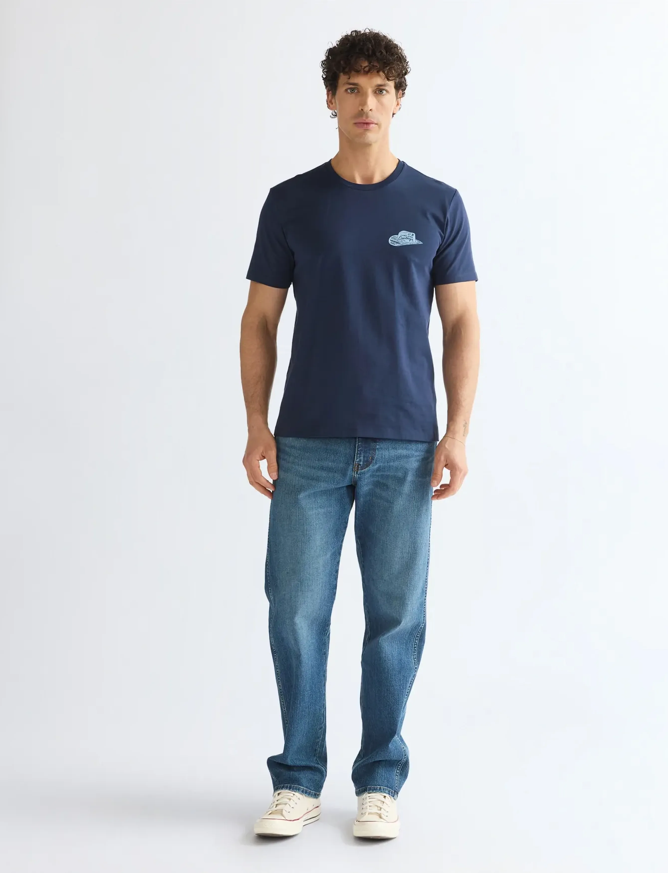 Wrangler - SMALL LOGO TEE - t-shirts - black iris - 3