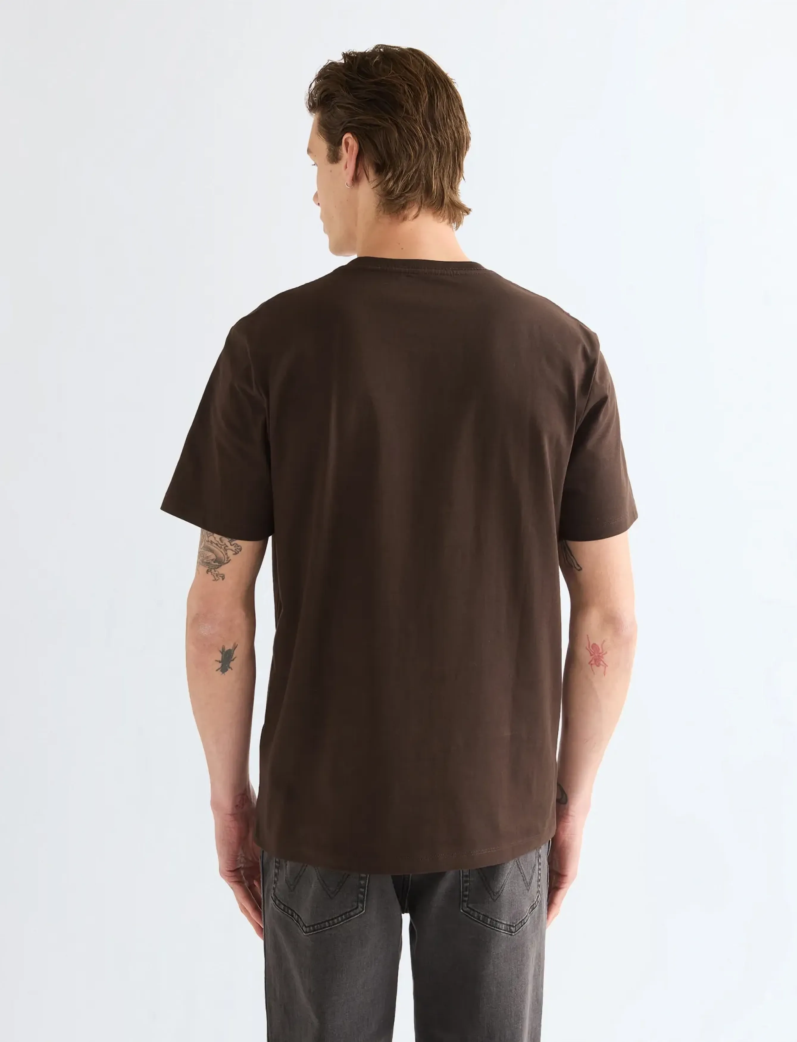 Wrangler - SMALL LOGO TEE - t-shirts - chocolate torte - 4