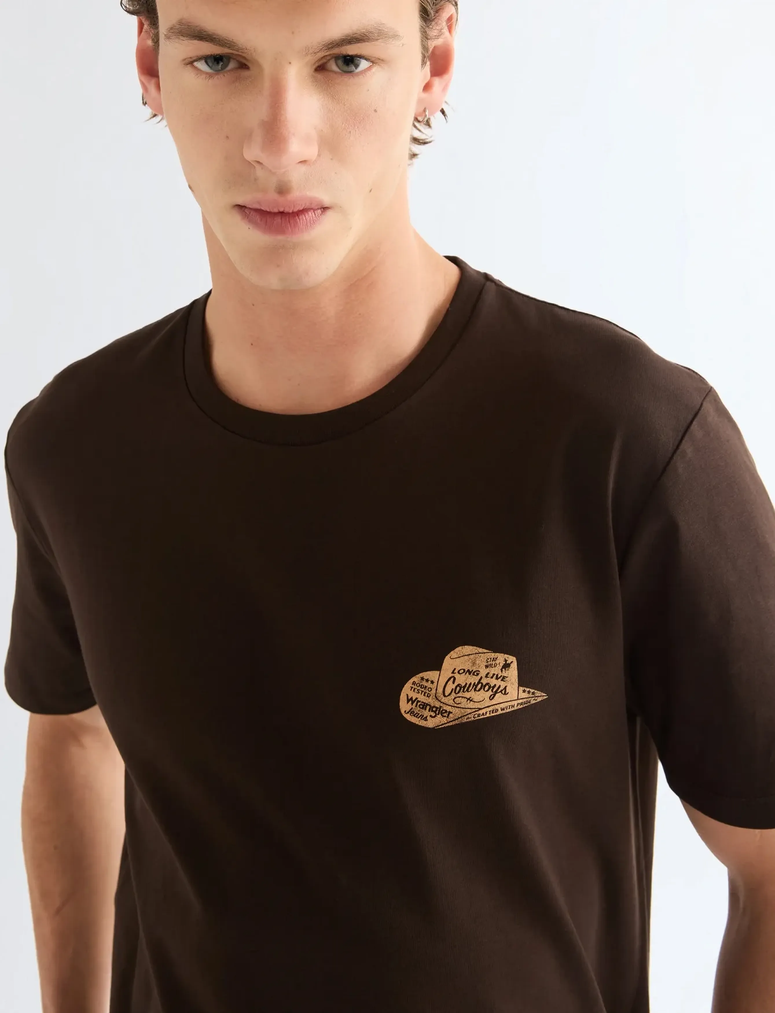 Wrangler - SMALL LOGO TEE - t-shirts - chocolate torte - 5