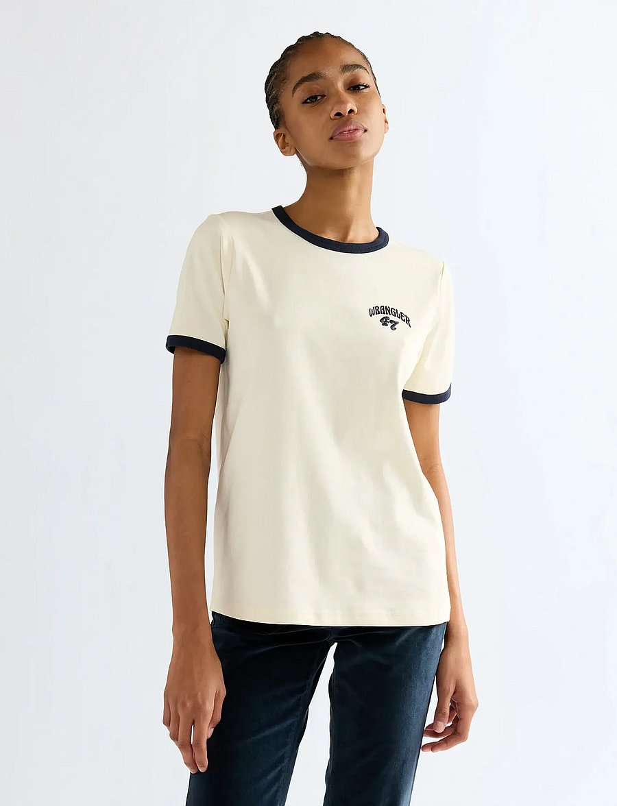 Wrangler - RINGER TEE - t-shirts - antique white - 0