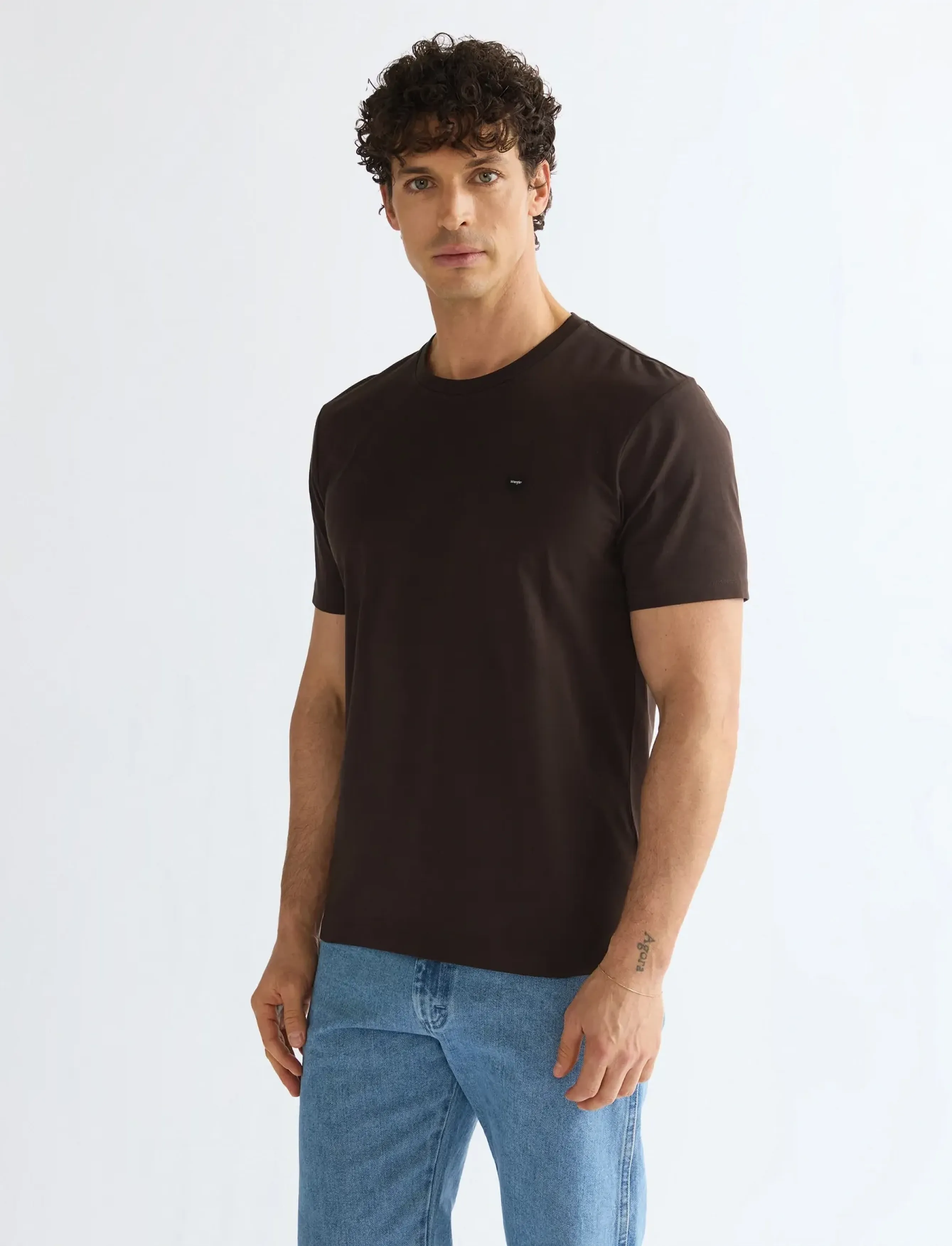 Wrangler Sign Off Tee, M, Brown, T-Shirts > Kortærmede, Herre