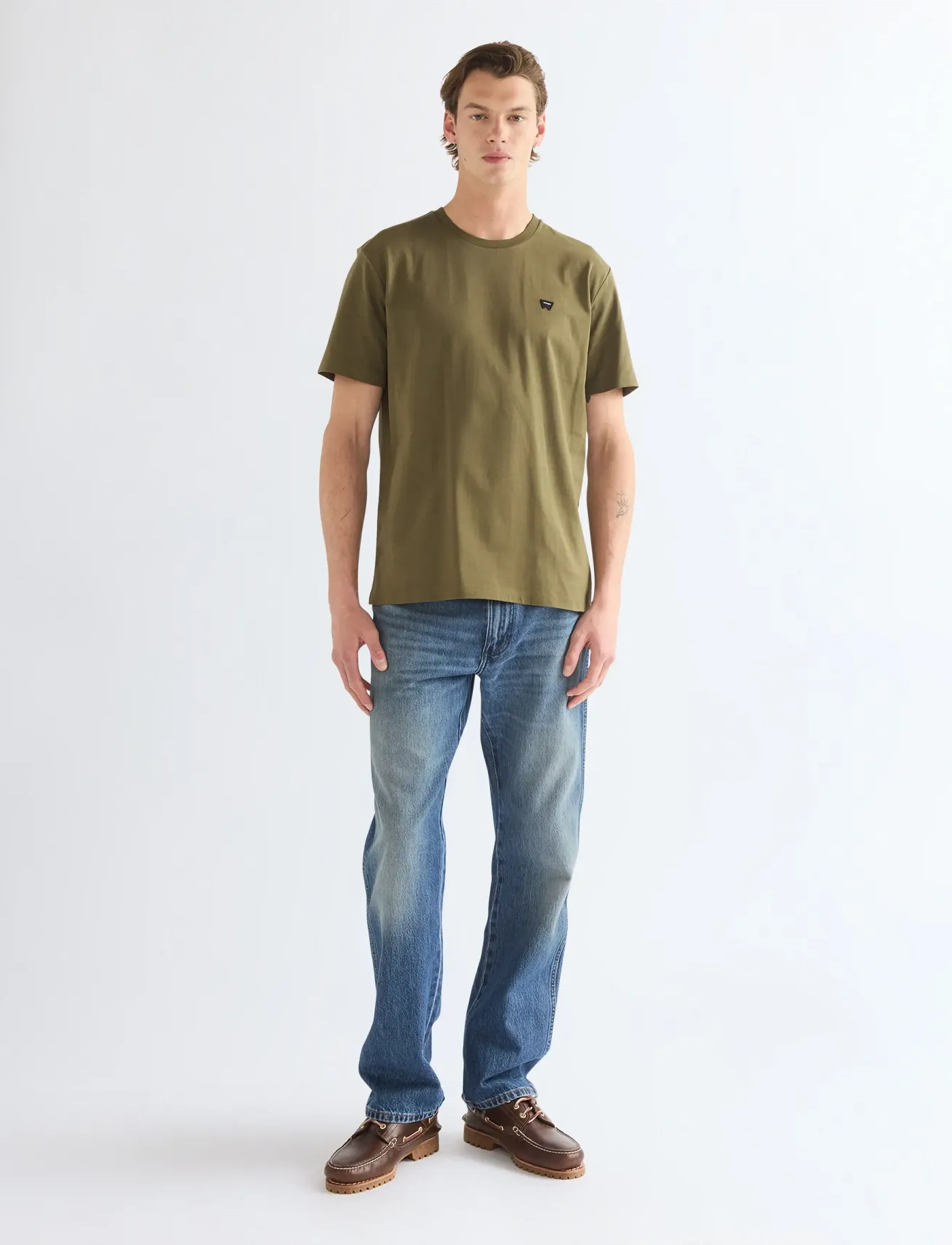 Wrangler - SIGN OFF TEE - kurzärmelige t-shirts - olive night - 3