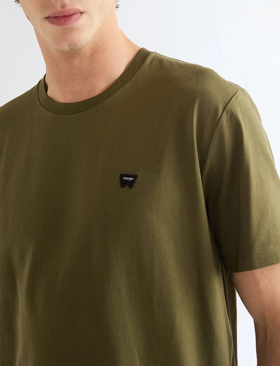 Wrangler - SIGN OFF TEE - kurzärmelige t-shirts - olive night - 5