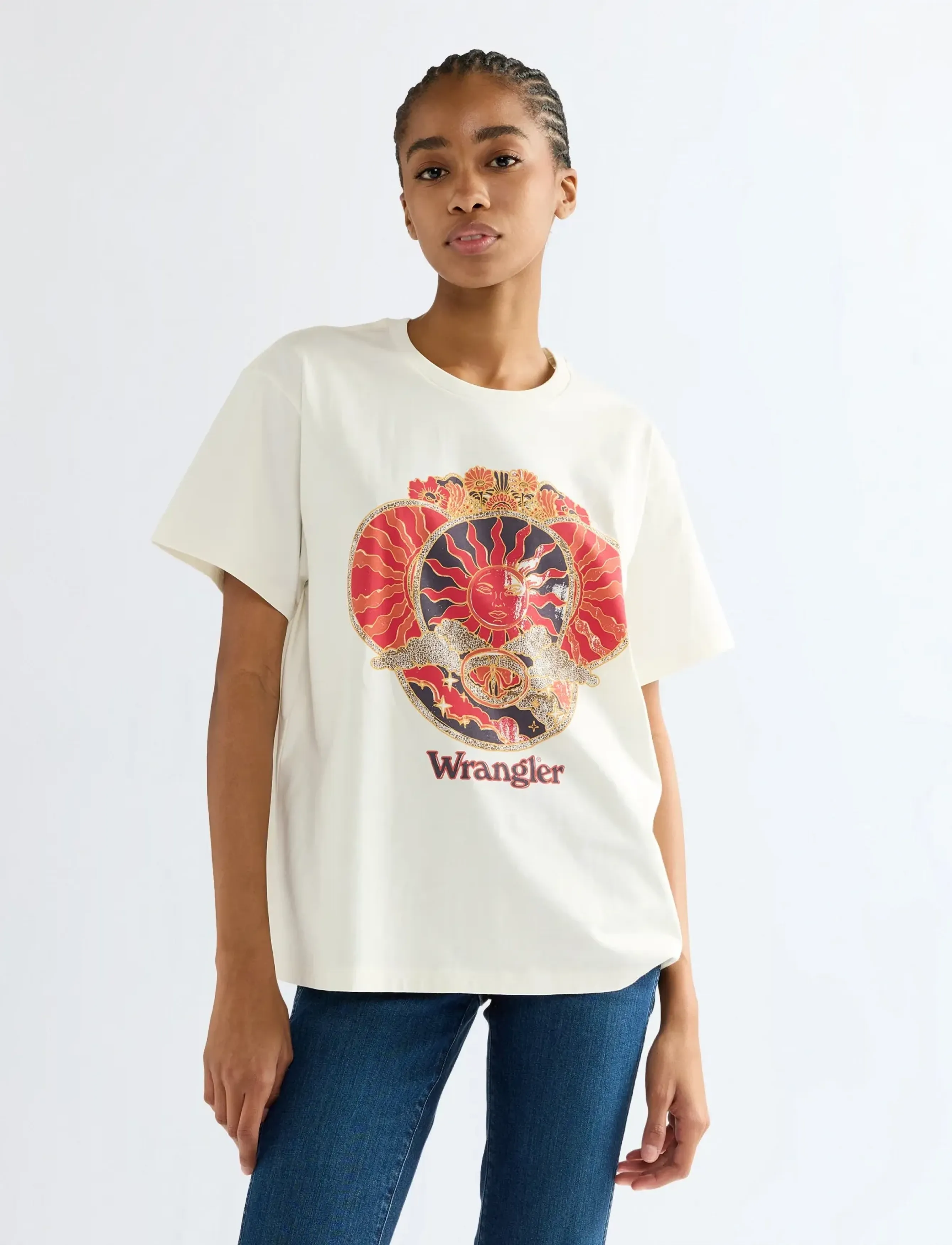 Wrangler - GIRLFRIEND TEE - efterårstøj - worn white - 0