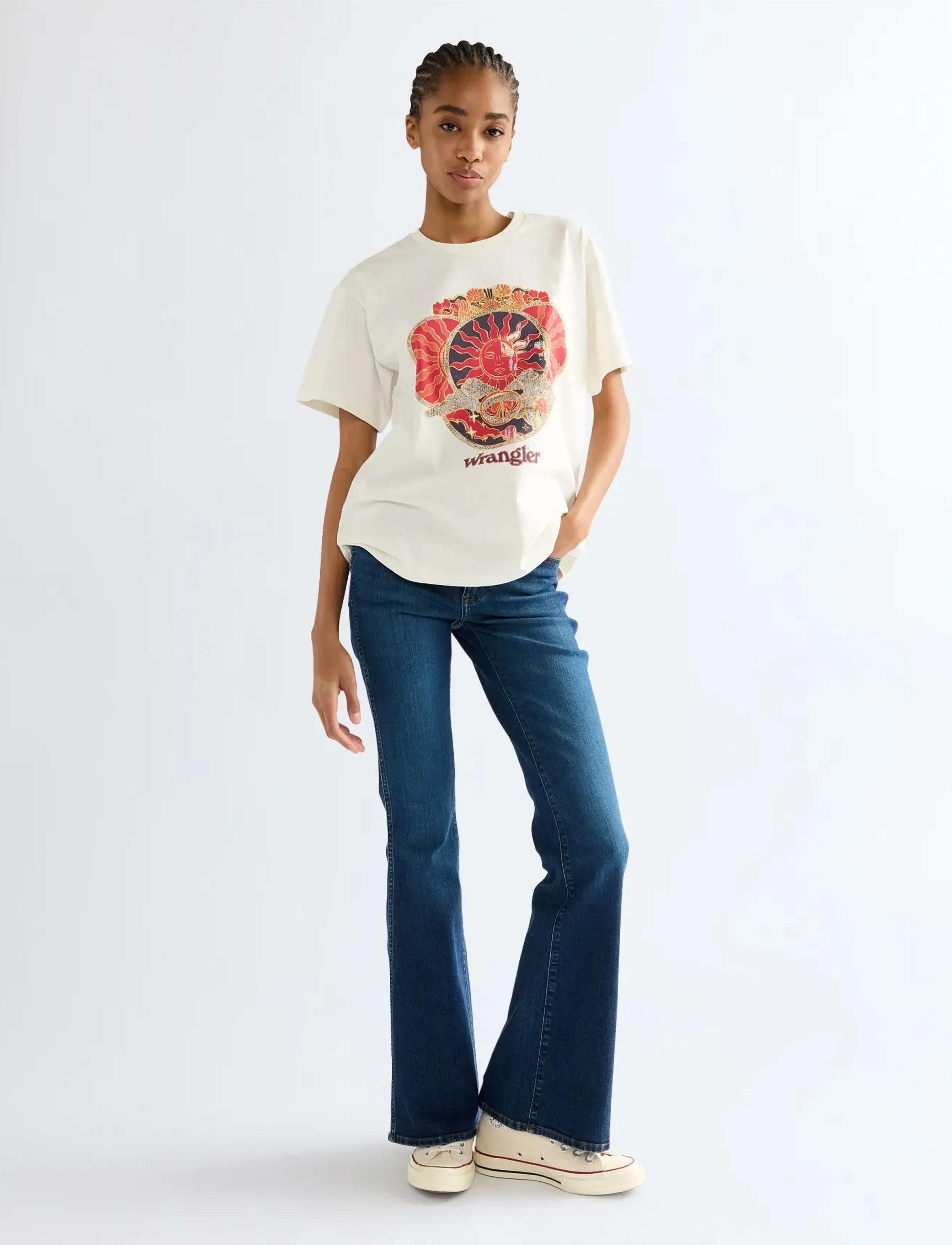 Wrangler - GIRLFRIEND TEE - efterårstøj - worn white - 3