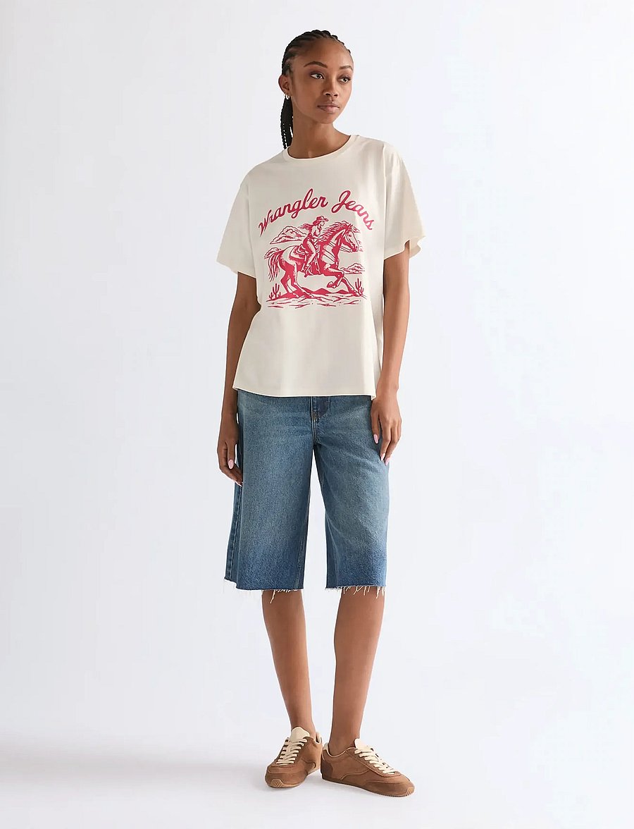 Wrangler - GIRLFRIEND TEE - t-shirts - worn white - 4
