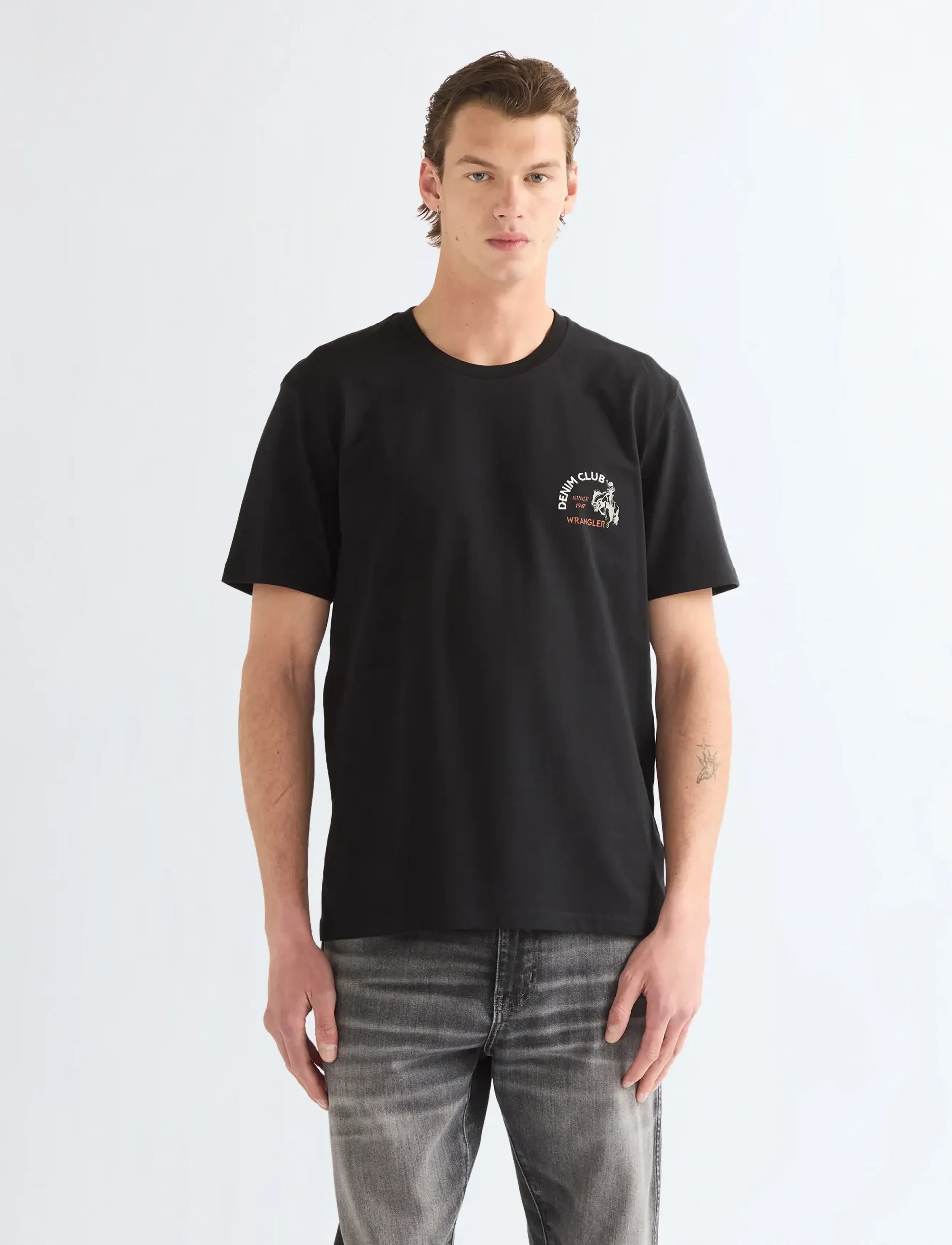 Wrangler SMALL GRAPHIC TEE - Visa allt - BLACK BEAUTY / black