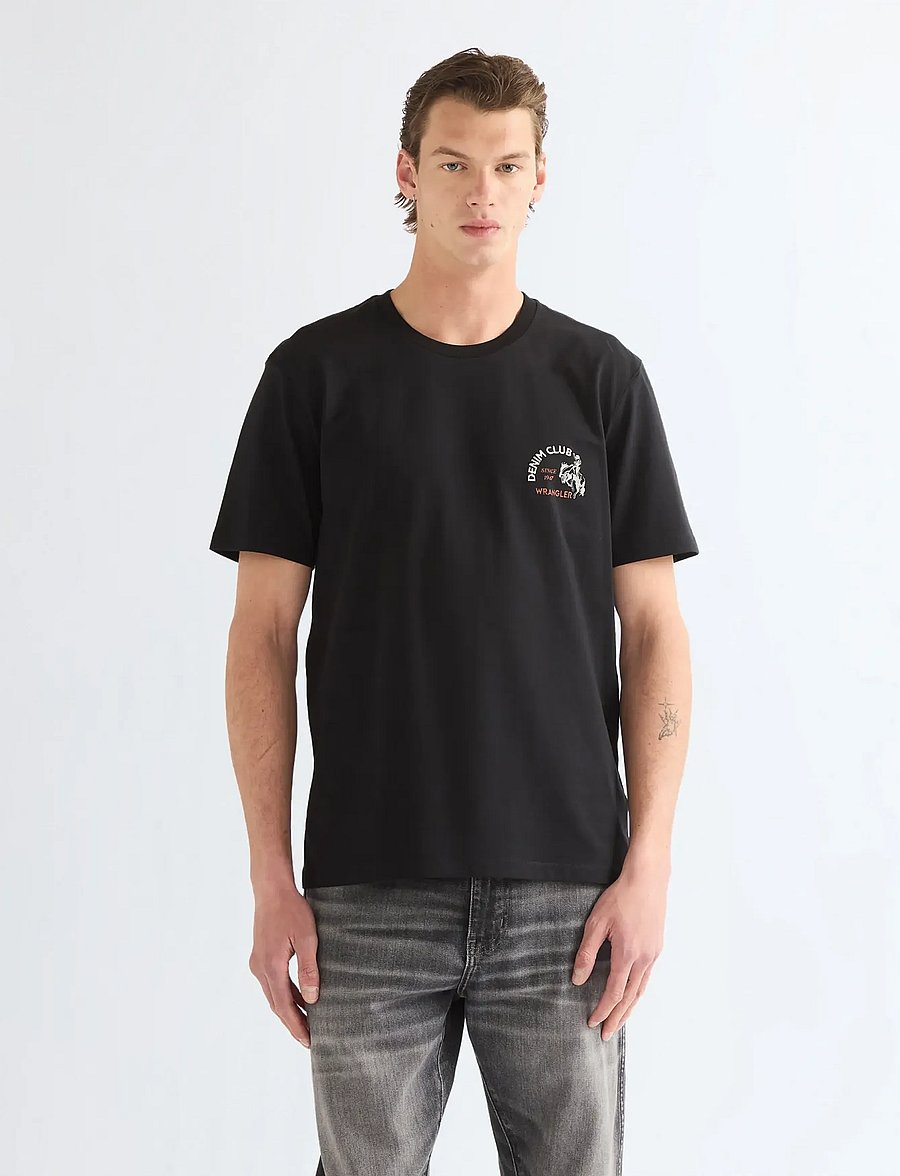 Wrangler - SMALL GRAPHIC TEE - kortärmade t-shirts - black beauty - 0