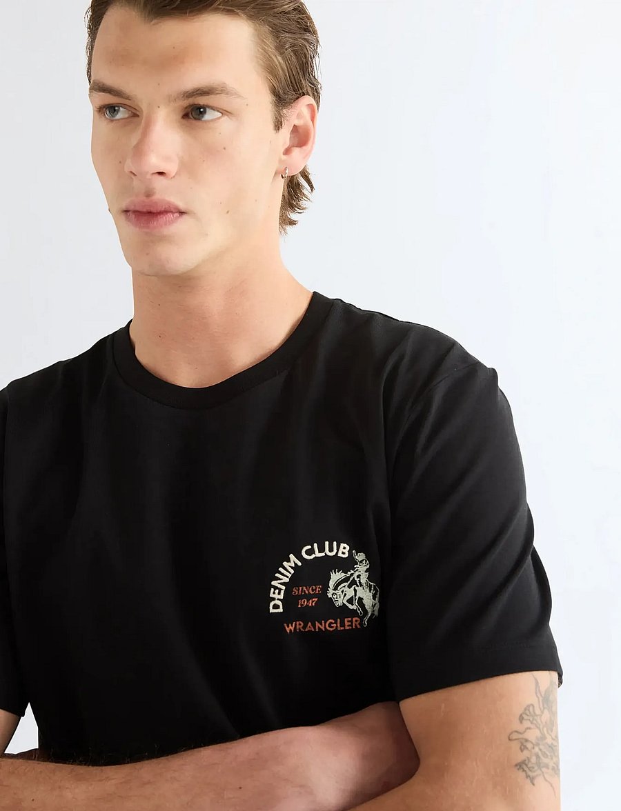 Wrangler - SMALL GRAPHIC TEE - kortärmade t-shirts - black beauty - 5