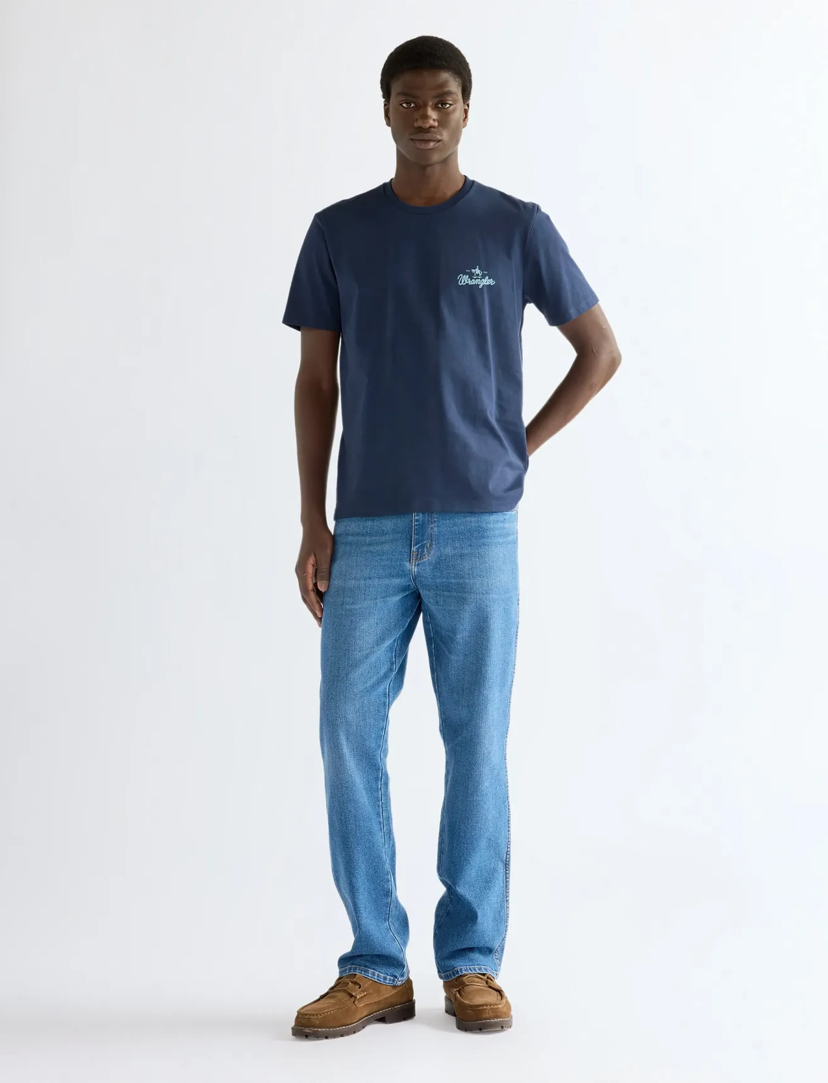 Wrangler - SMALL GRAPHIC TEE - efterårstøj - navy - 3