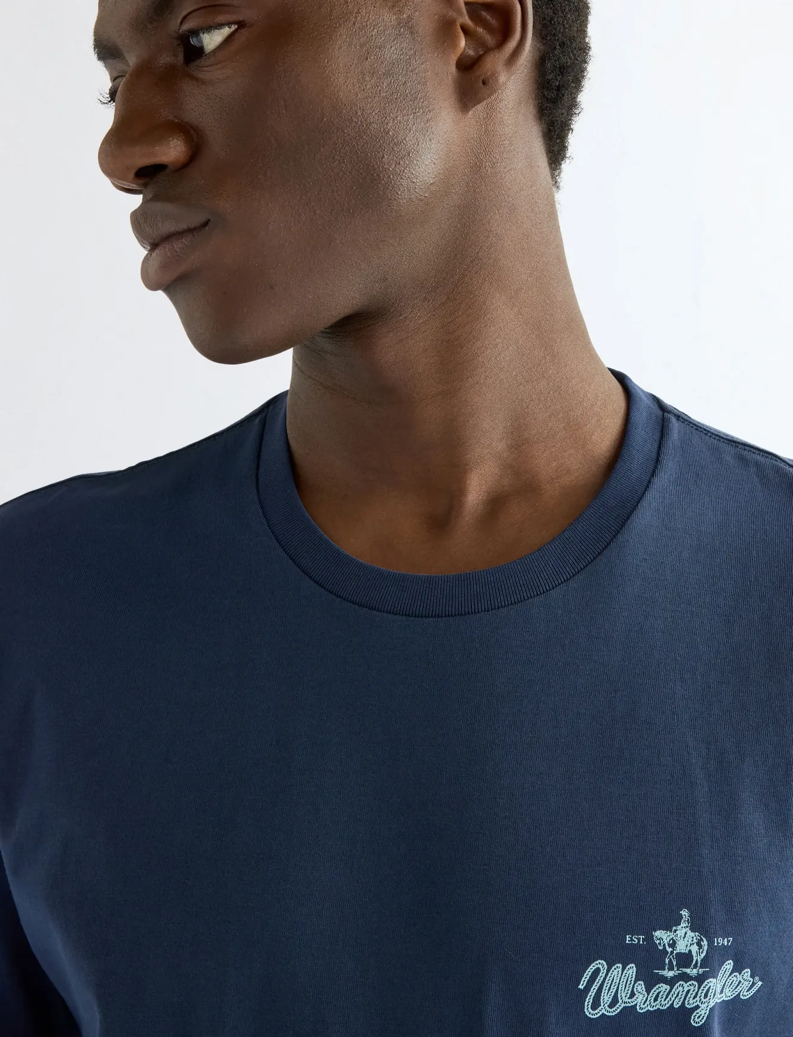 Wrangler - SMALL GRAPHIC TEE - efterårstøj - navy - 5