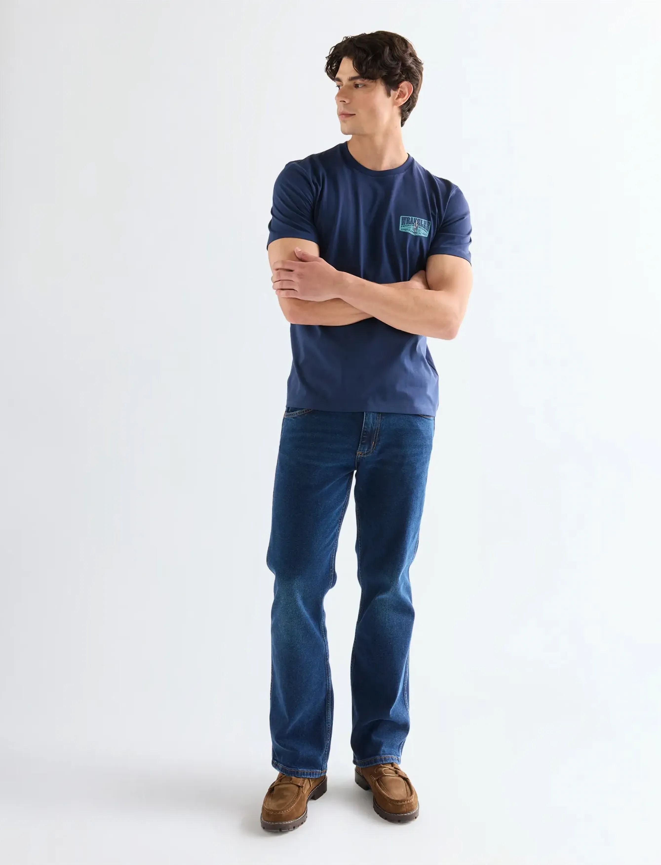 Wrangler - SMALL GRAPHIC TEE - die niedrigsten preise - navy - 4