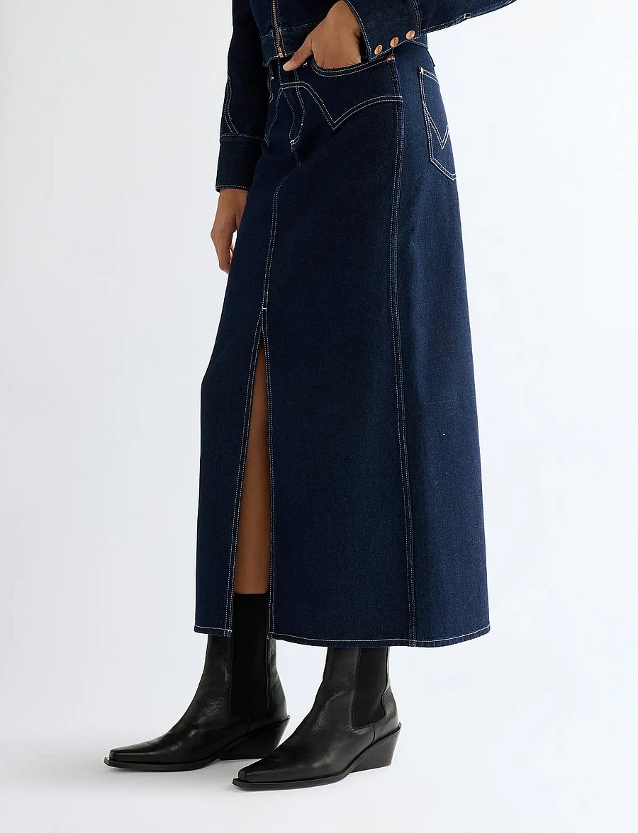 Wrangler - WESTERN MIDI SKIRT - denimnederdele - dark orbit - 0