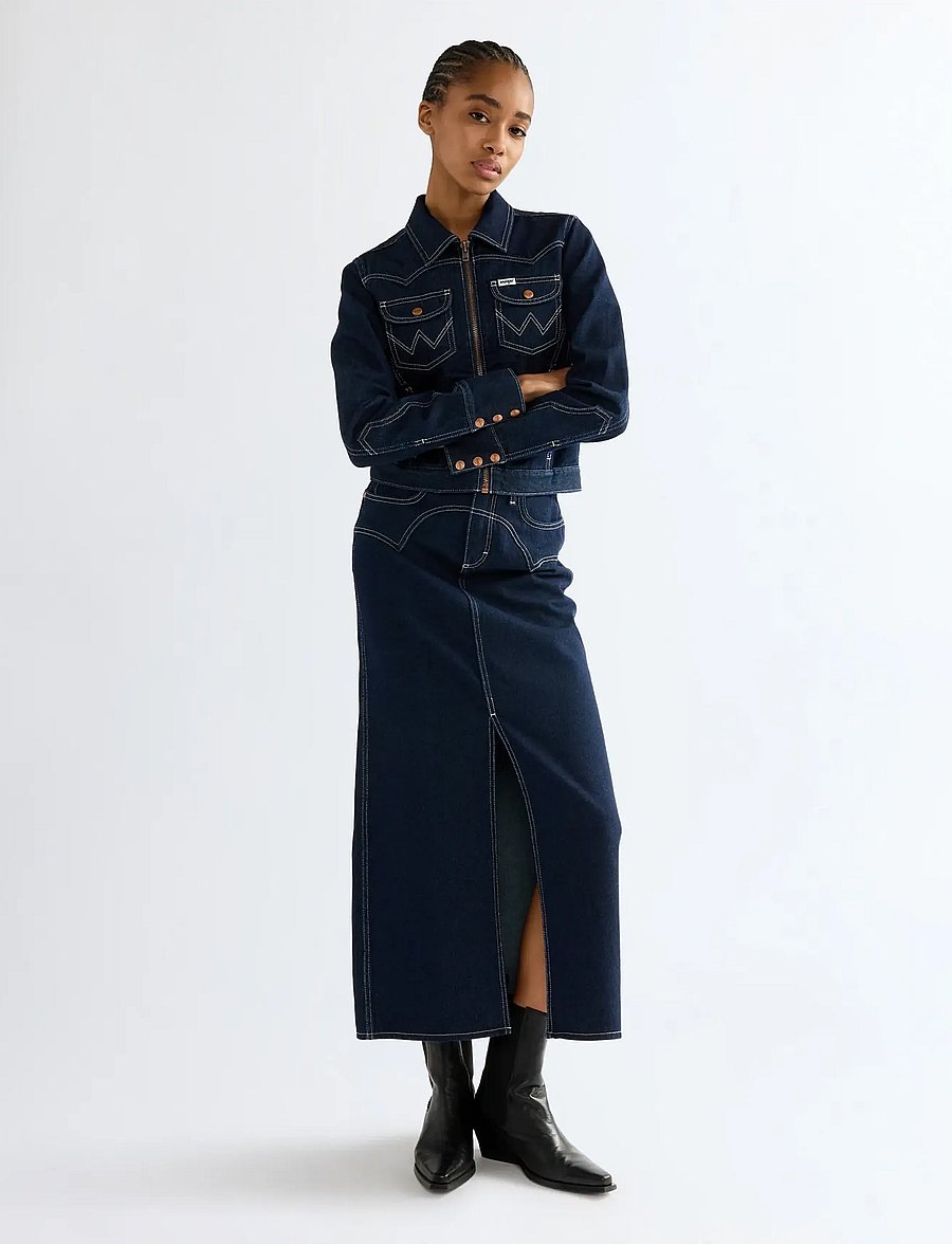 Wrangler - WESTERN MIDI SKIRT - denimnederdele - dark orbit - 3