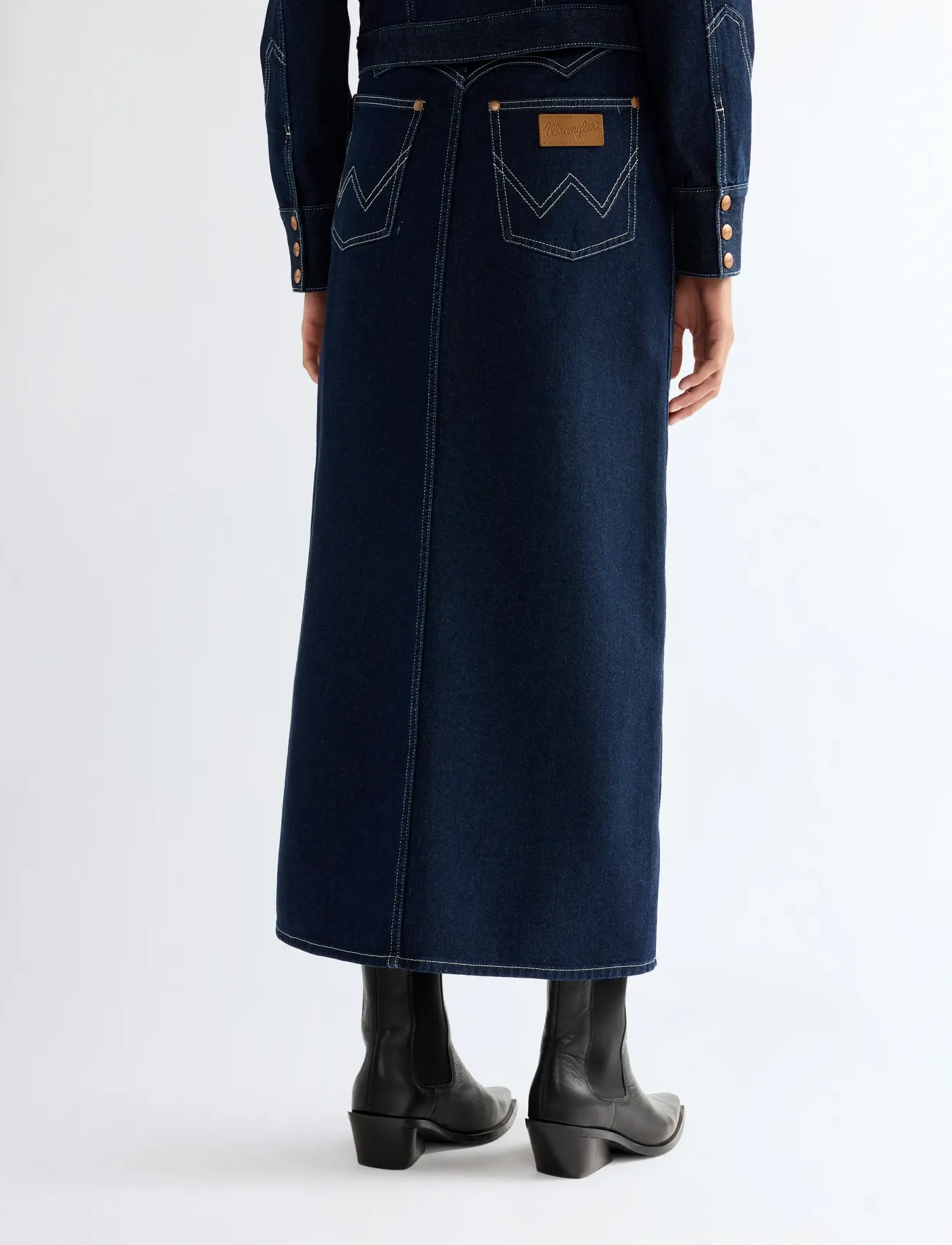 Wrangler - WESTERN MIDI SKIRT - denimnederdele - dark orbit - 4