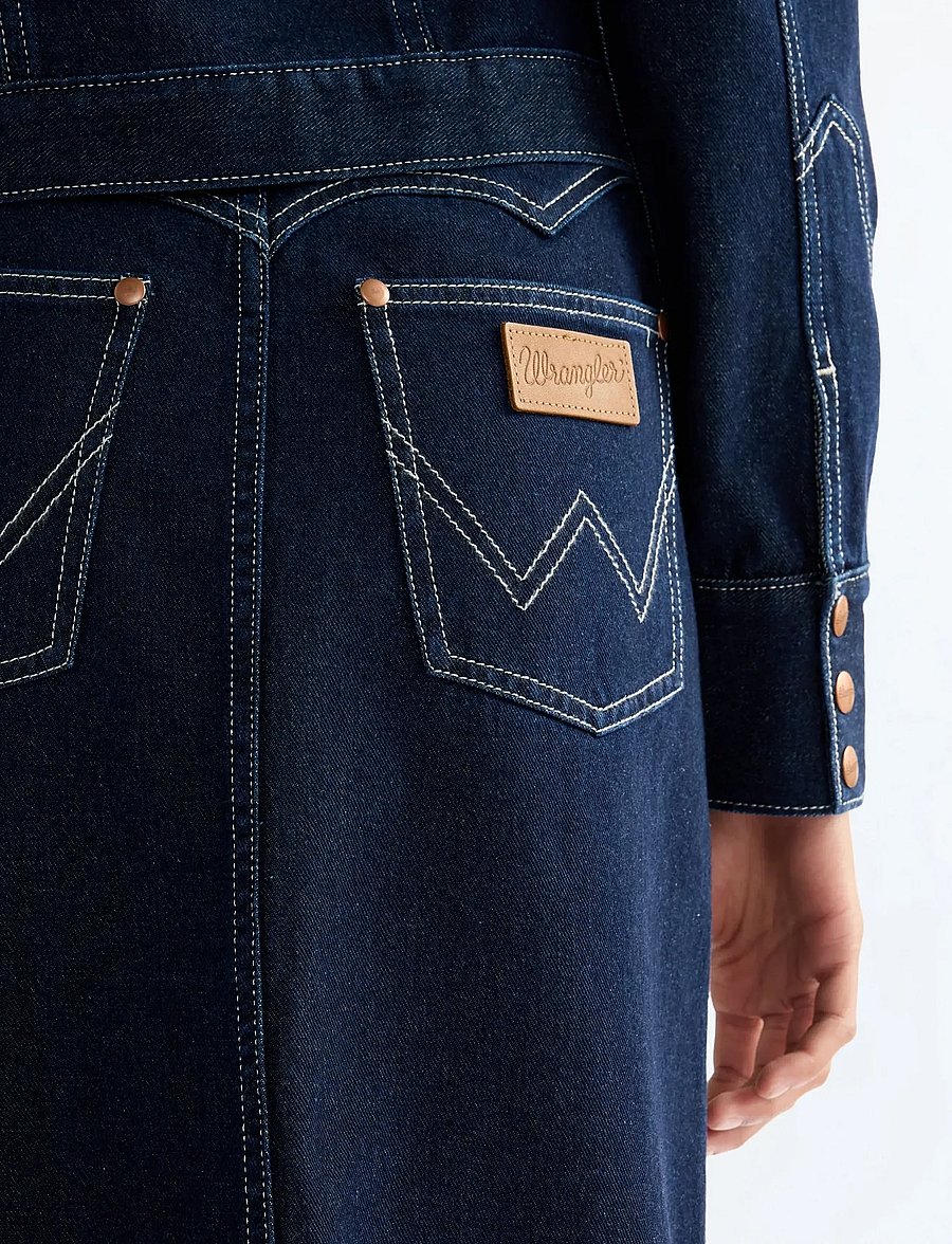Wrangler - WESTERN MIDI SKIRT - denimnederdele - dark orbit - 5