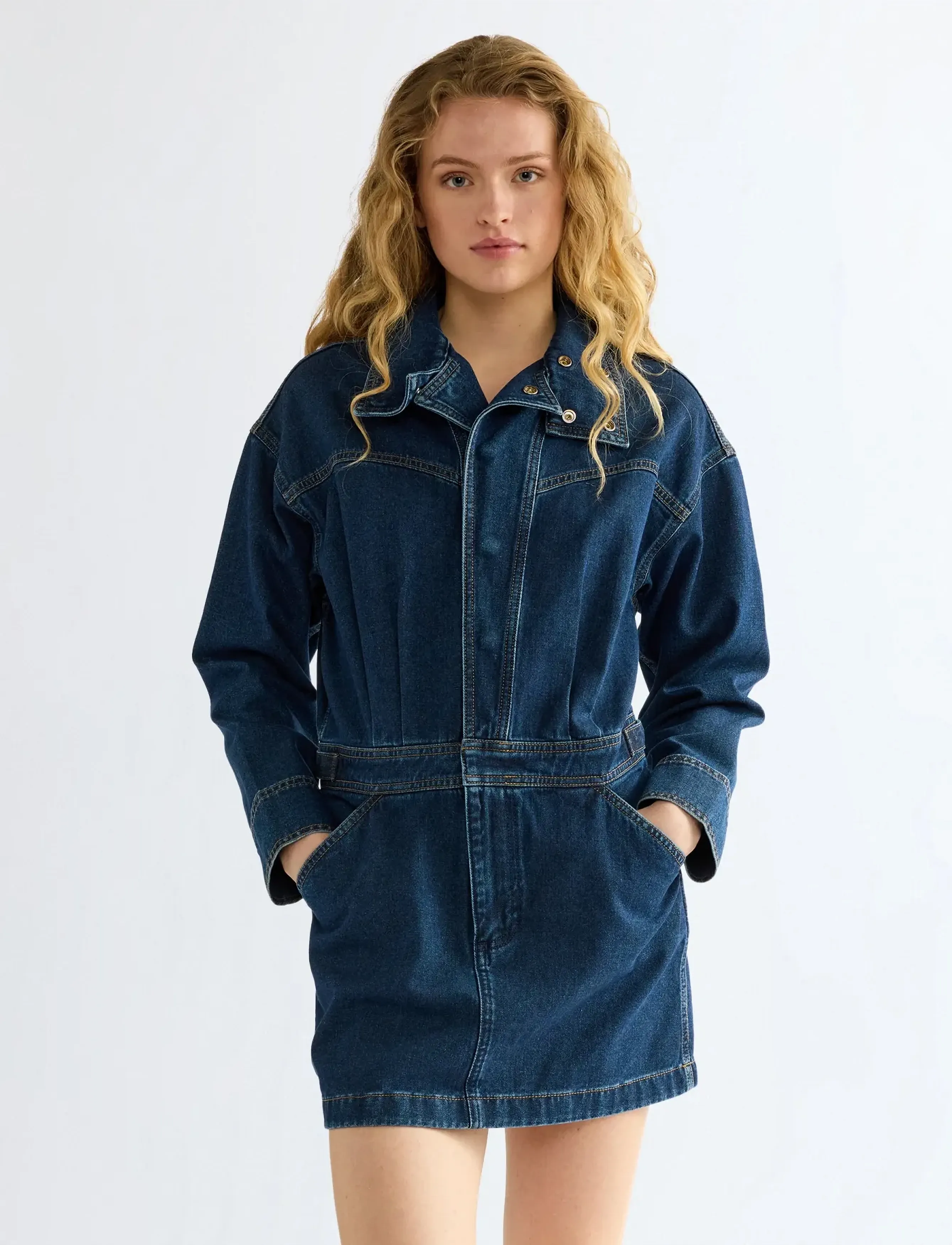 Wrangler MOTO DRESS - Tøj - RAWHIDE BLUE / navy