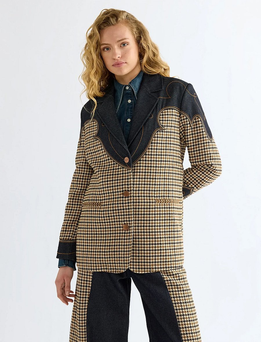 Wrangler - HOUNDSTOOTH BLAZER - enkeltradede blazere - rinse - 0