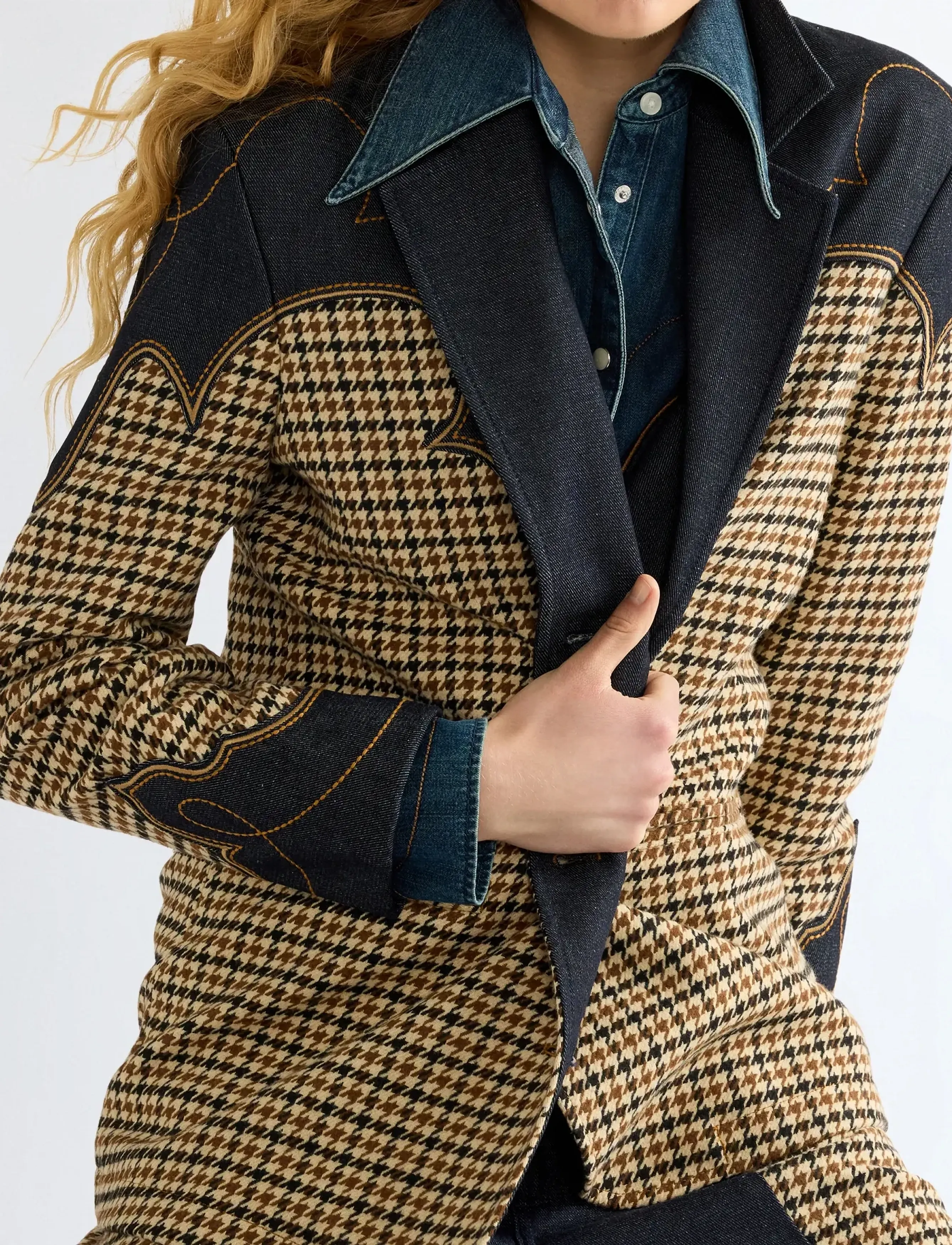 Wrangler - HOUNDSTOOTH BLAZER - rinse - 5