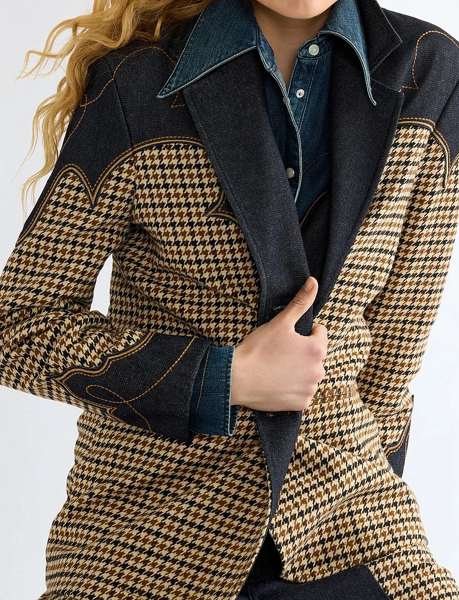 Wrangler - HOUNDSTOOTH BLAZER - enkeltradede blazere - rinse - 5