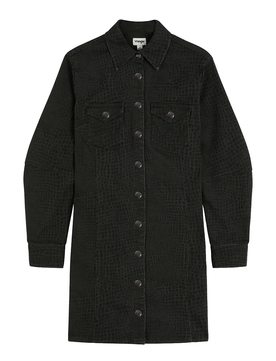 Wrangler - BARREL SLEEVE DRESS - hemdkleider - croc print - 1