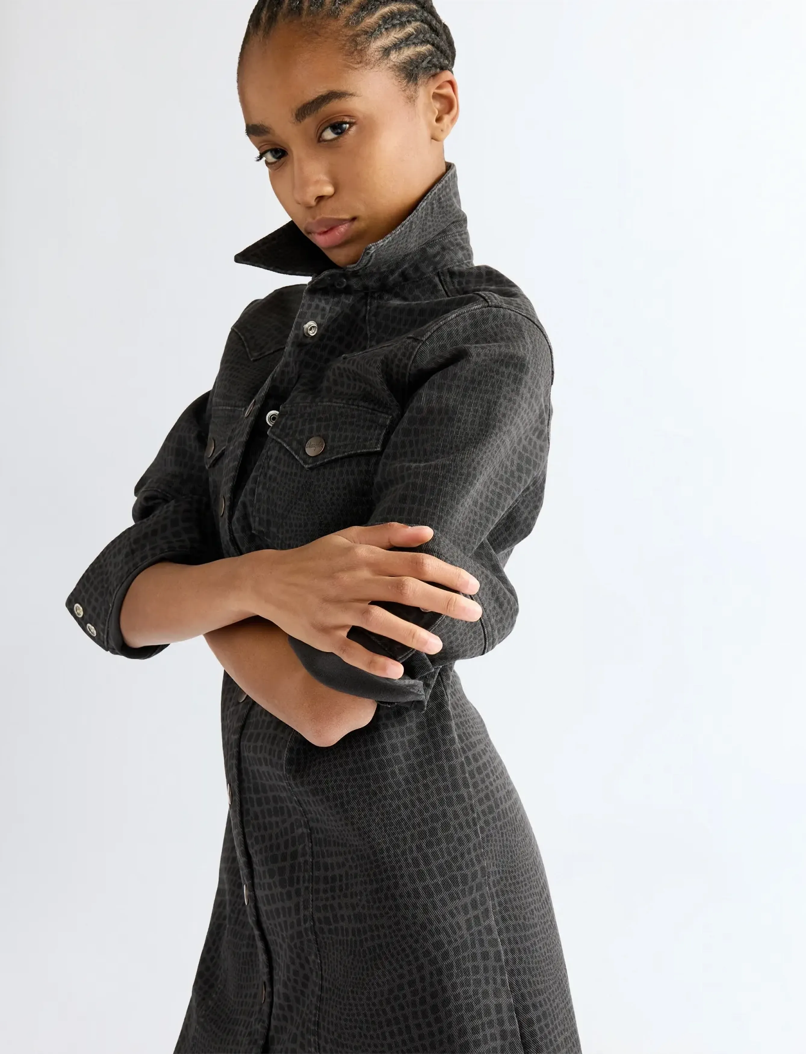 Wrangler - BARREL SLEEVE DRESS - croc print - 5