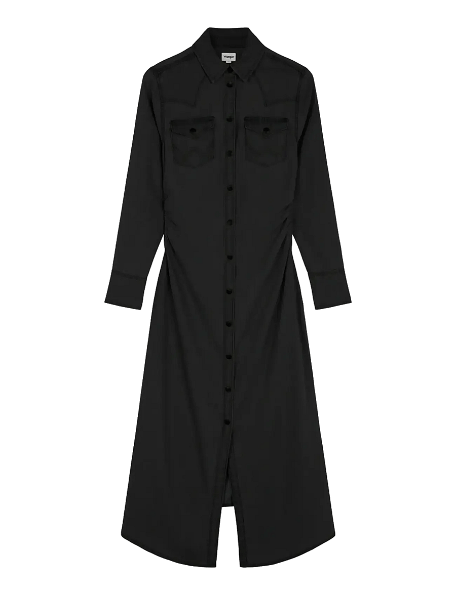 Wrangler - CINCHED WAIST MAXI - maxiklänningar - black fade - 1