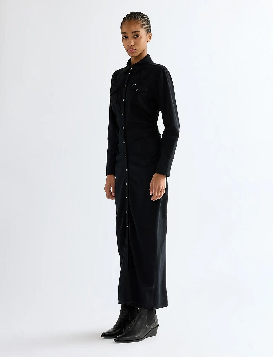 Wrangler - CINCHED WAIST MAXI - maxiklänningar - black fade - 0