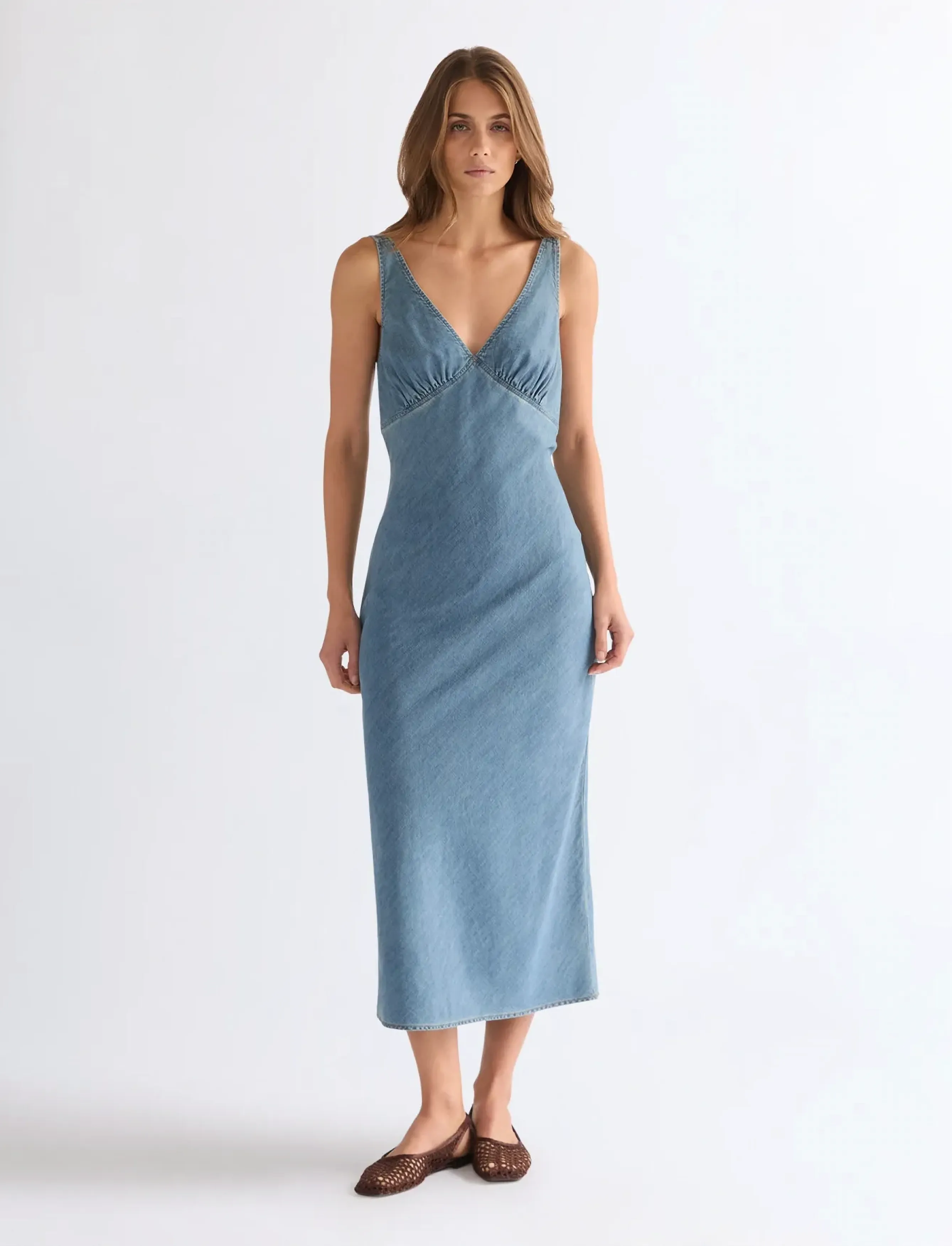 Wrangler BIAS SLIP DRESS - Denimtøj - BOHEMIAN BLISS / blue