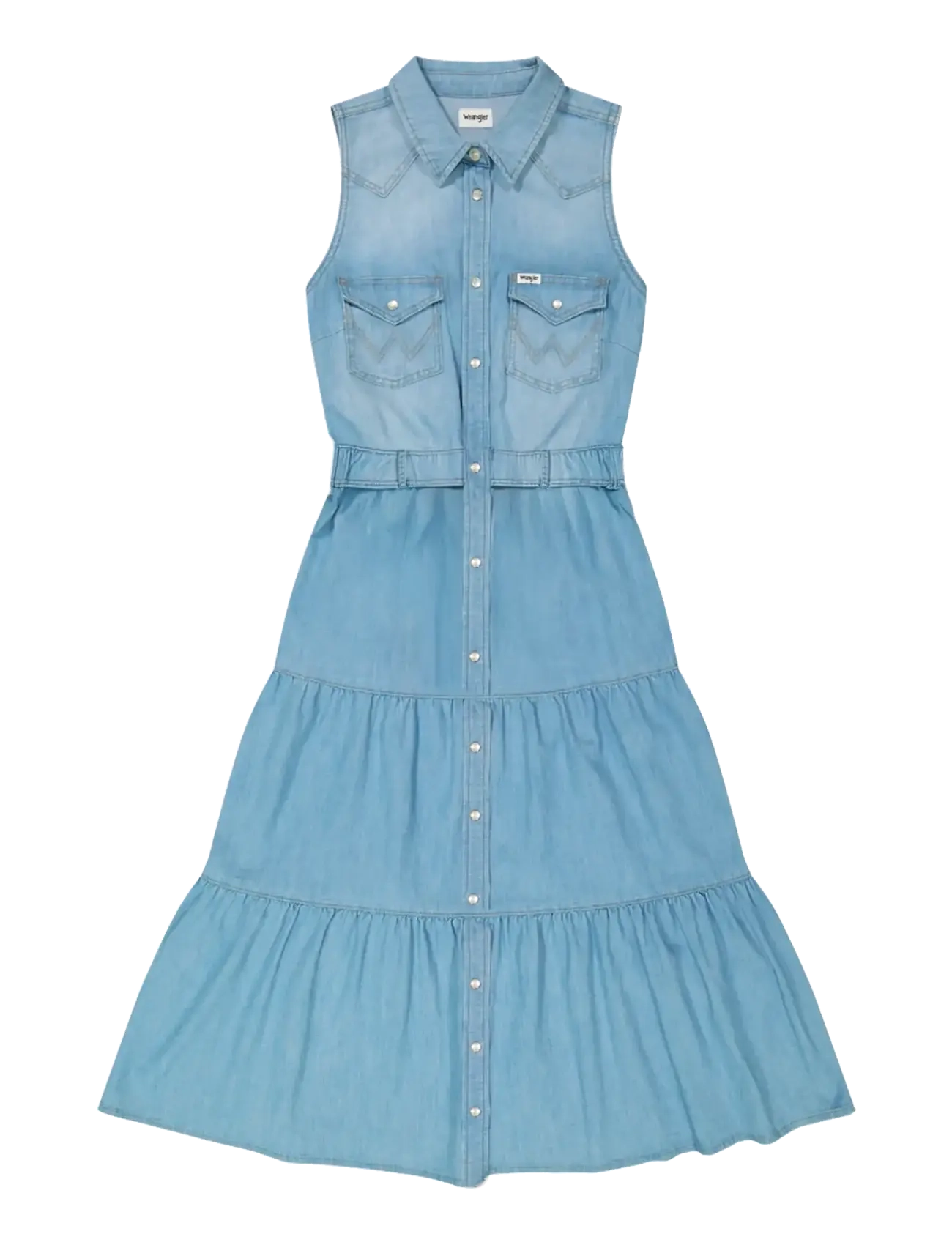 Wrangler TIERED MAXI DRESS - Maxiklänningar - KAIA / blue