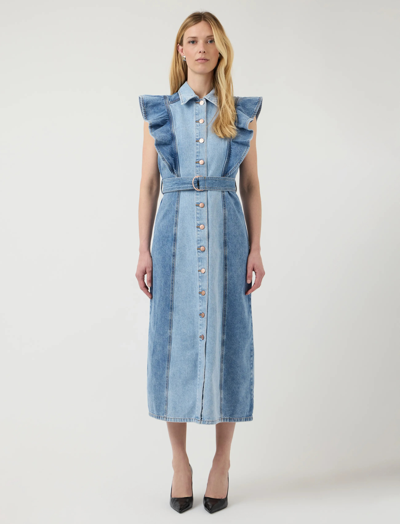 YAS Yascawi Sl Denim Long Dress klänningar dam – bild 7